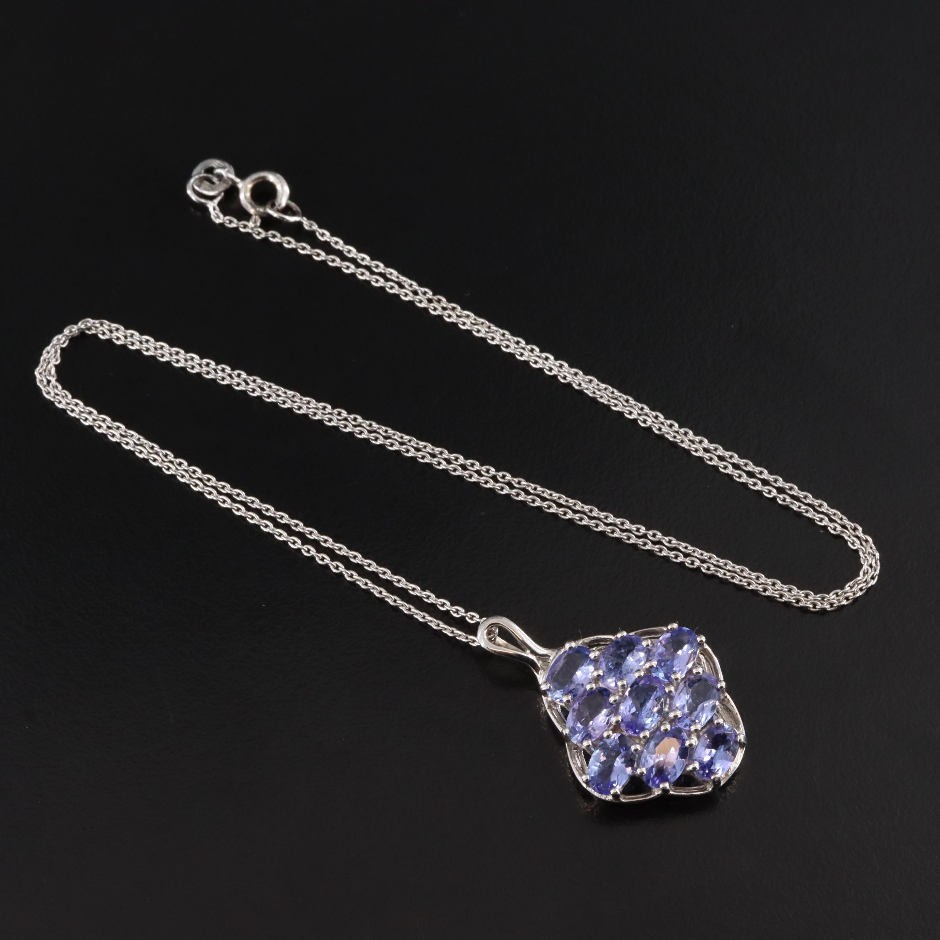 Sterling Tanzanite Pendant Necklace