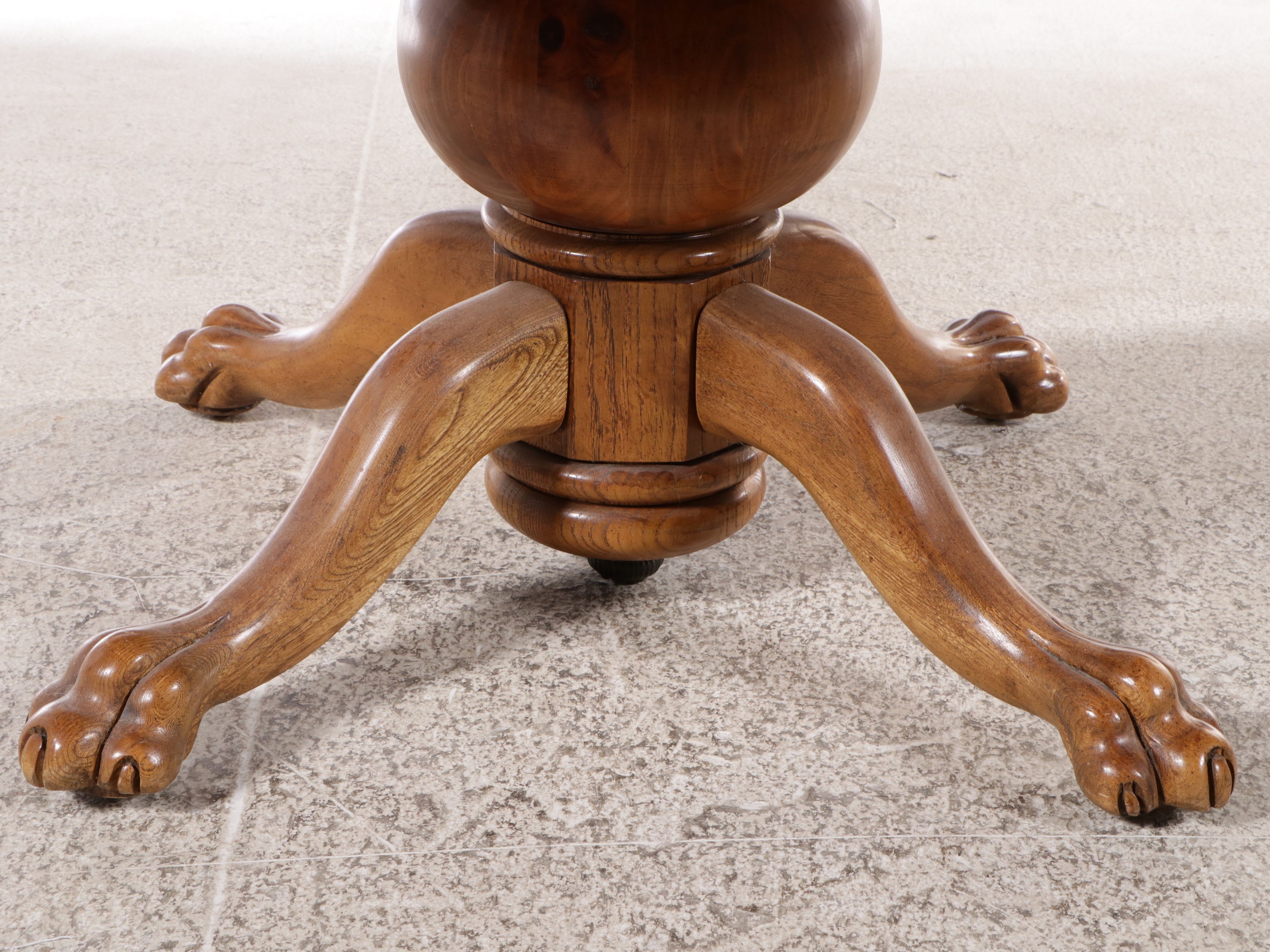 Oak Dining Table with Five Pressed Back Dining Chairs