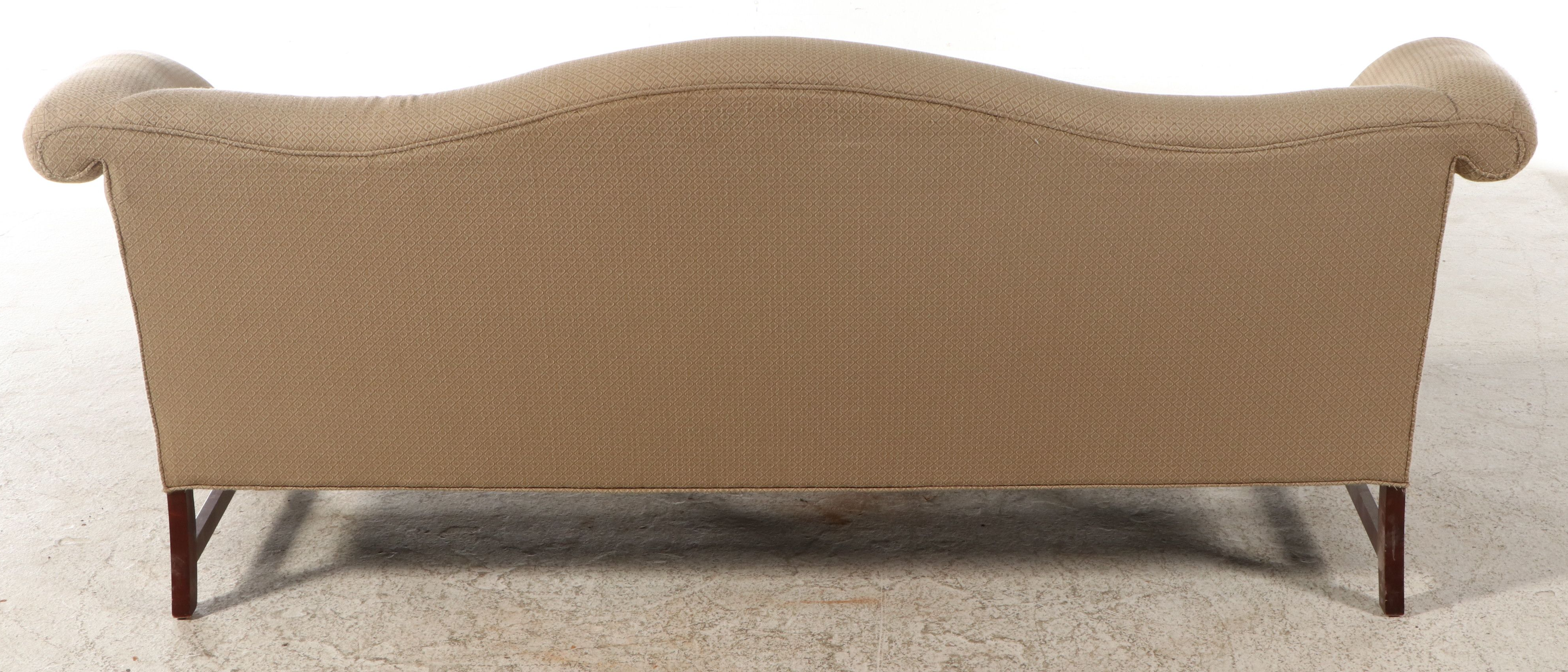 C.R Laine Chippendale Style Mahogany Camel Back Sofa