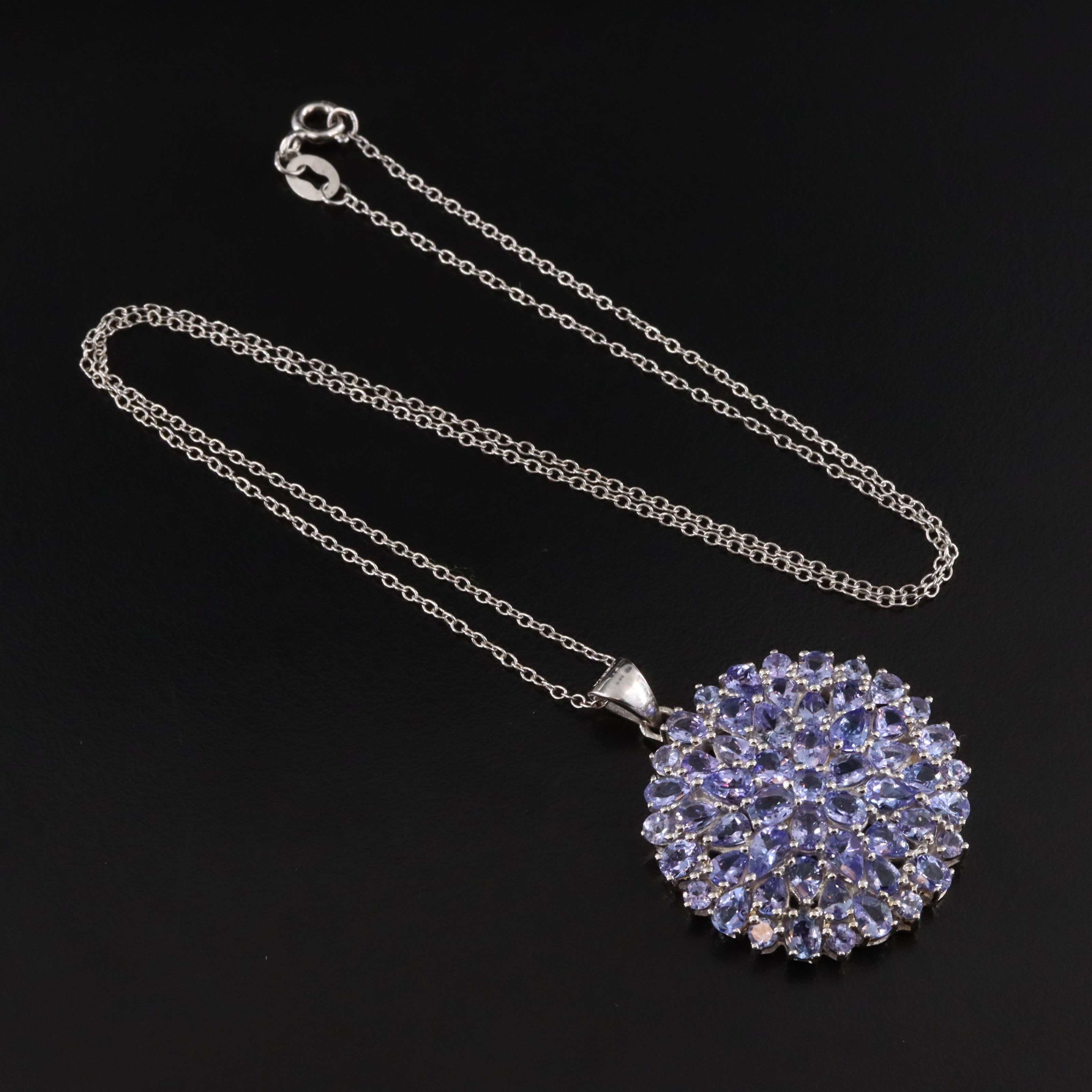 Sterling Tanzanite Pendant Necklace