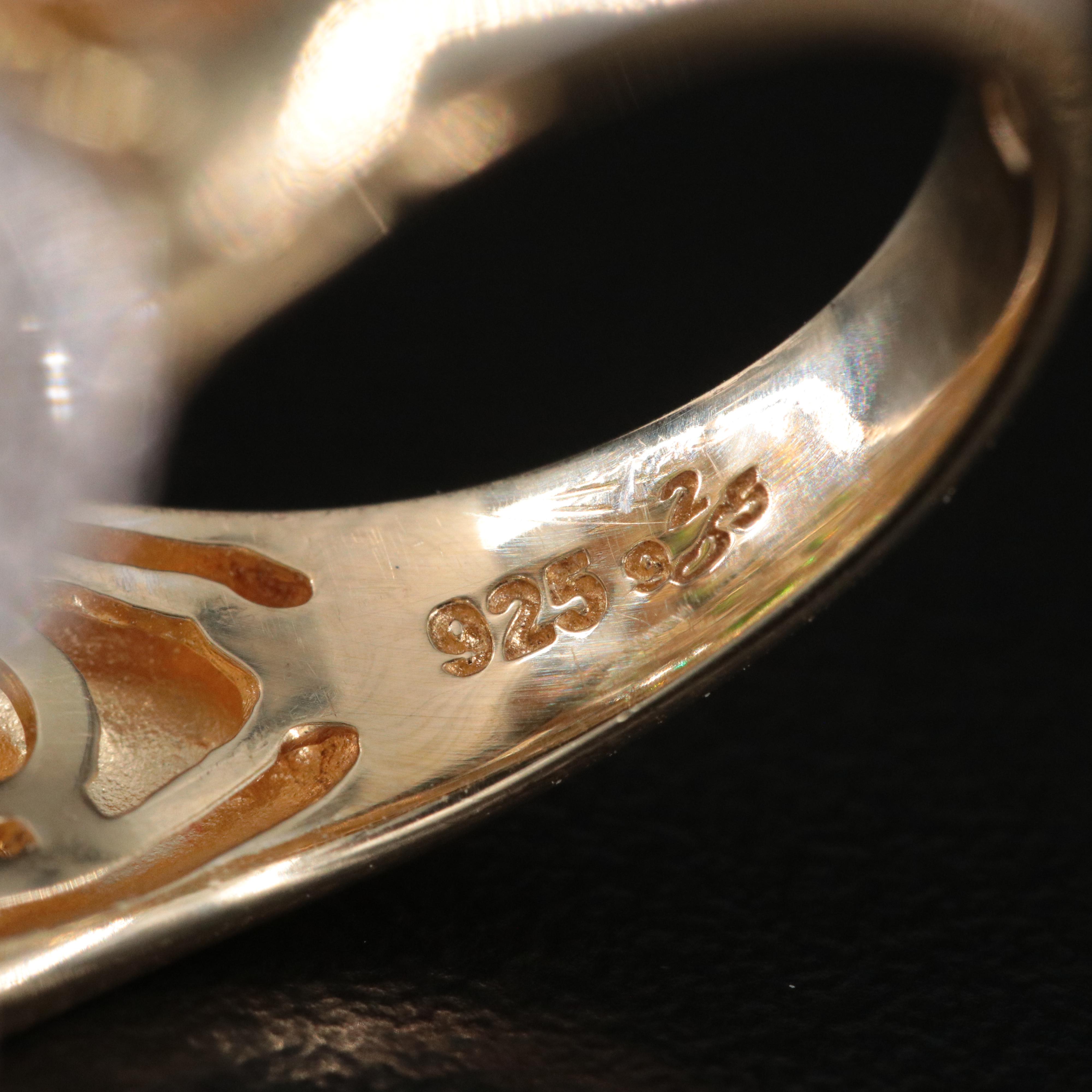 Sterling Diopside and Diamond Flower Ring