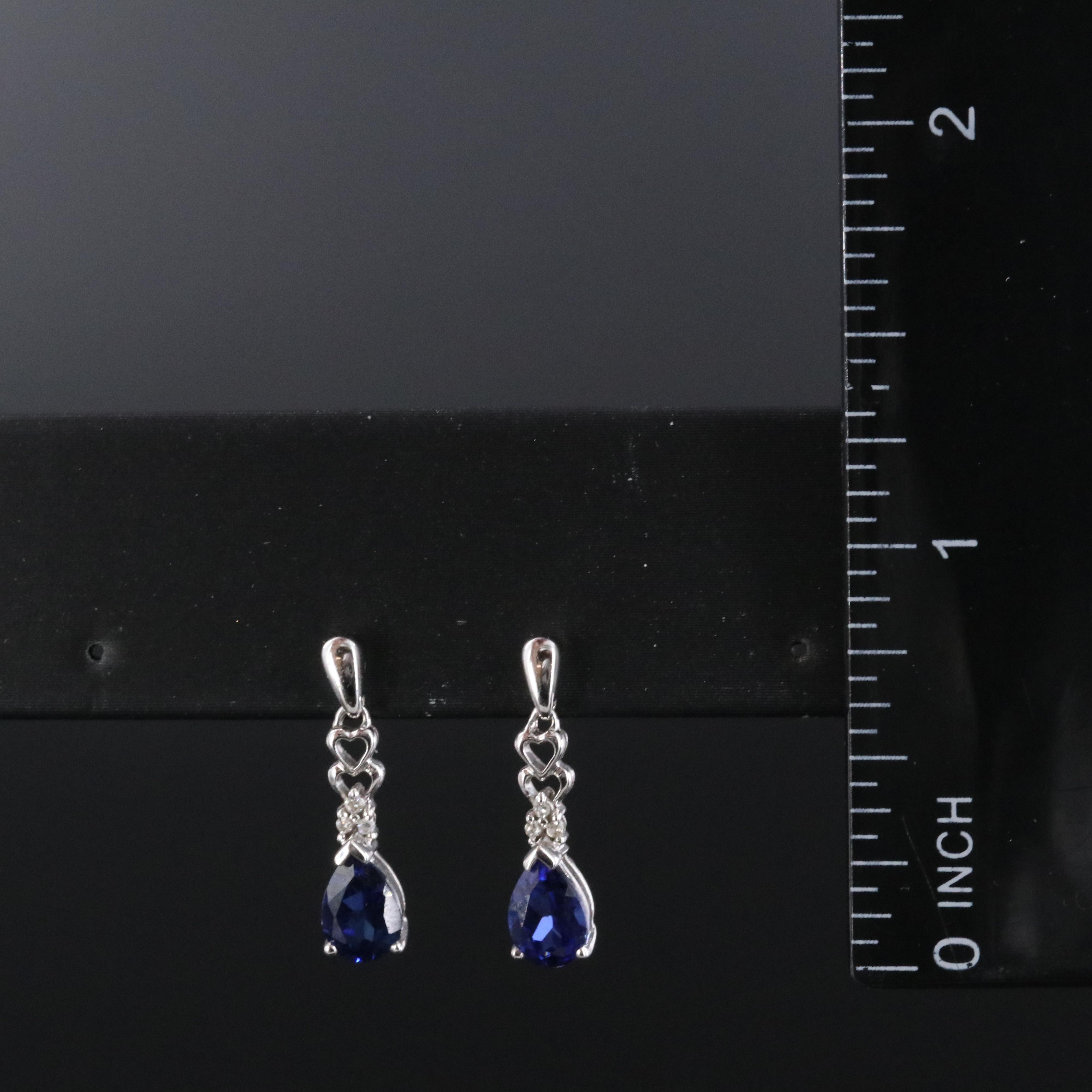 10K and 18K Pearl, Sapphire, and Diamond Earrings