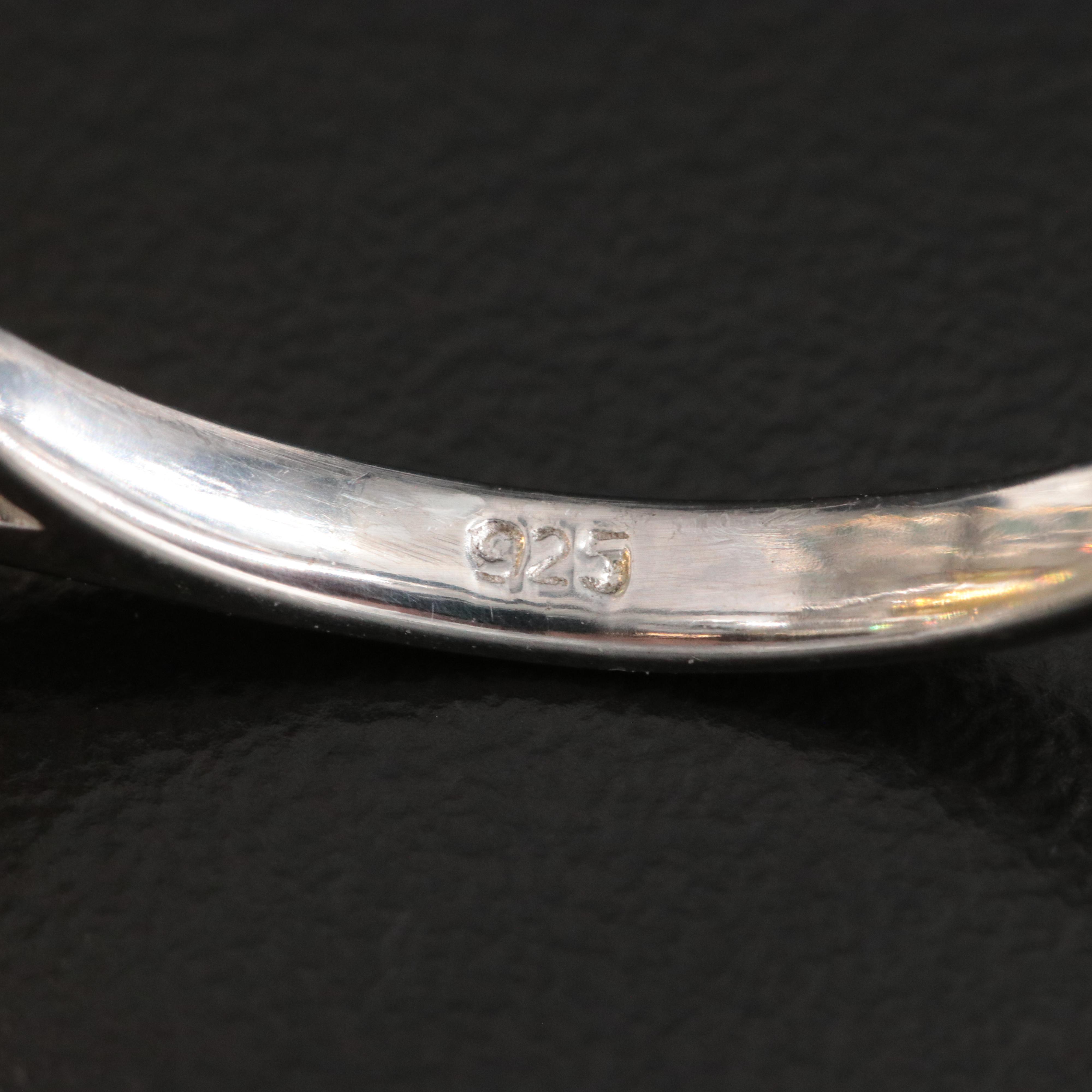 Sterling Citrine, Emerald and Sapphire Ring