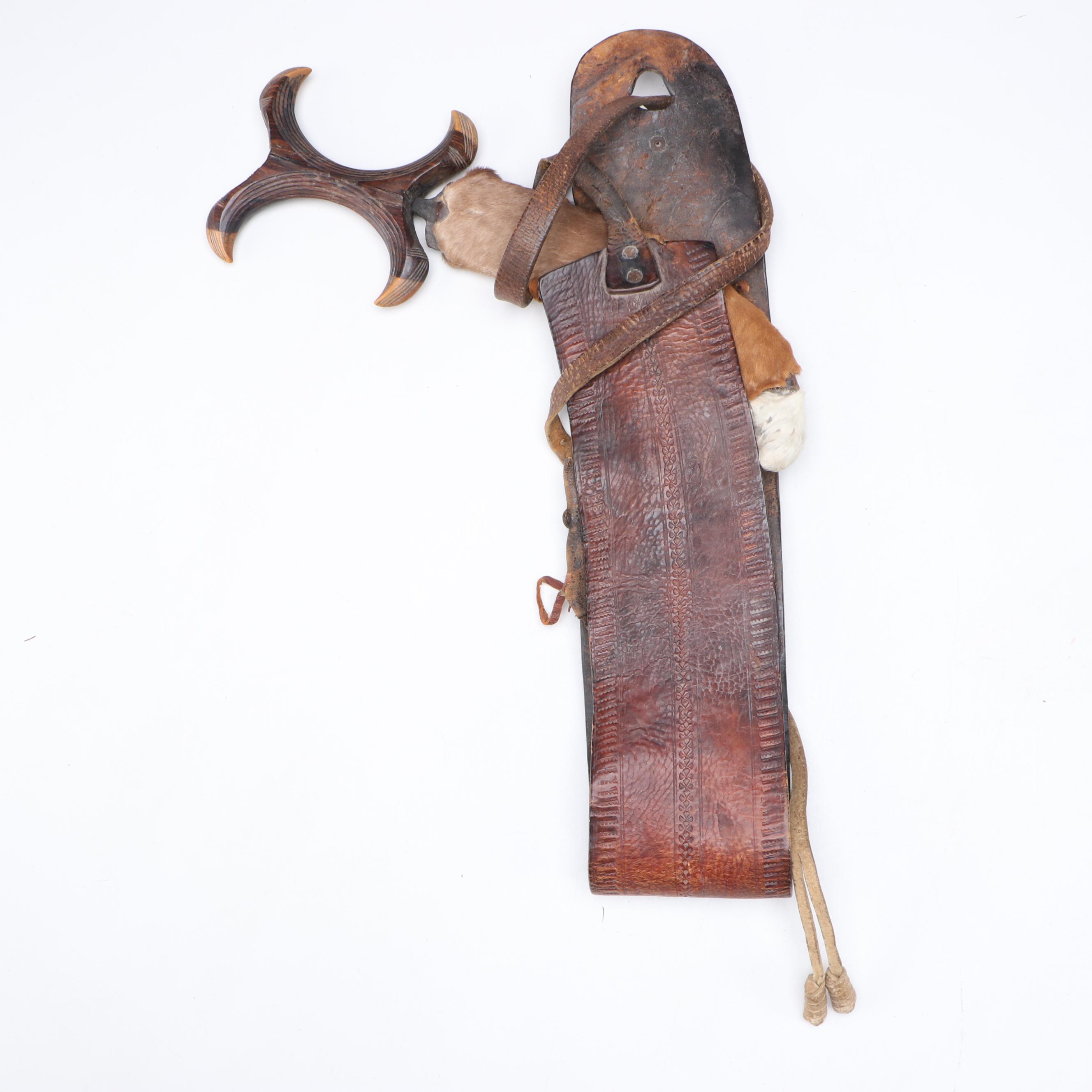 Sudanese Beja Dagger with Leather and Hide Scabbard