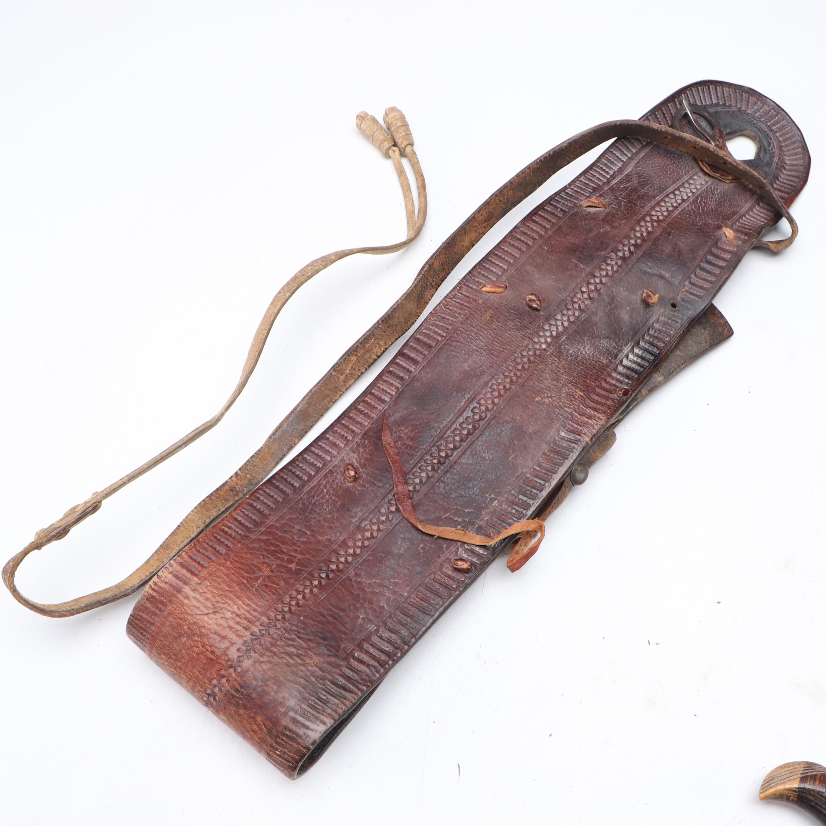 Sudanese Beja Dagger with Leather and Hide Scabbard