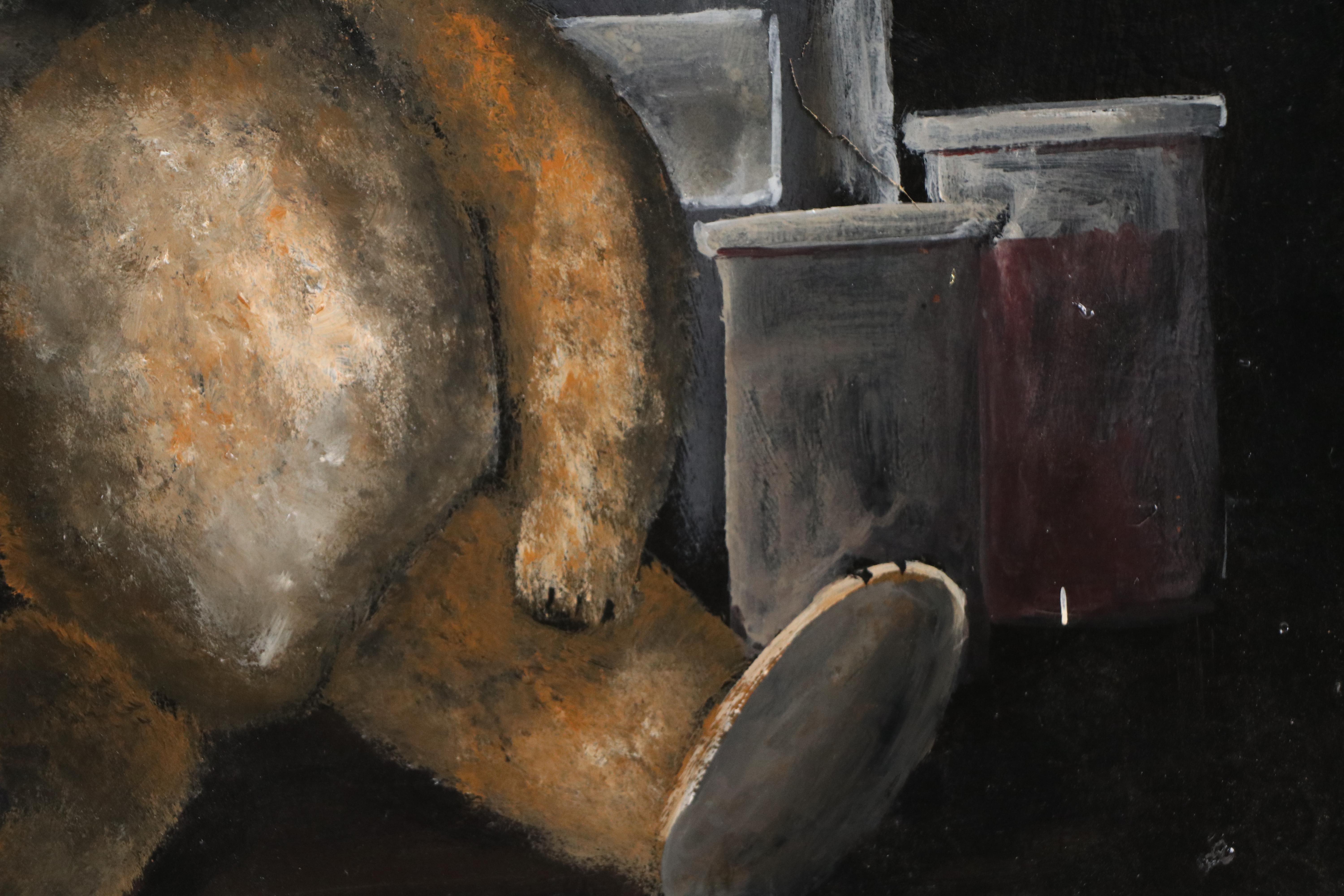 Plischka Oil Painting of Two Teddy Bears, Circa Mid-20th Century