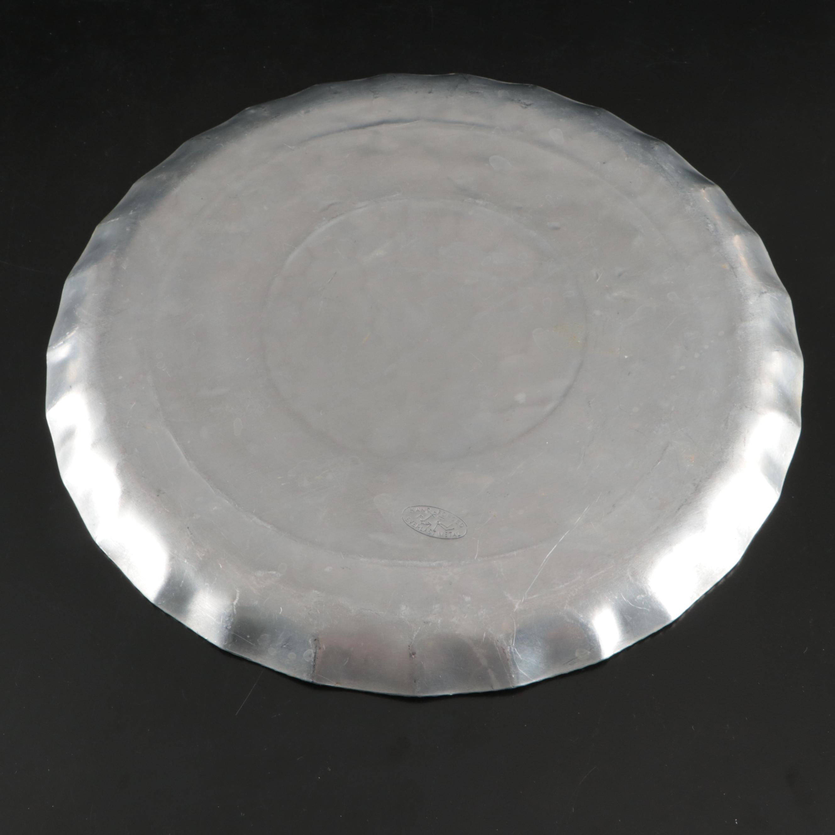 Italian Hammered Aluminum Ice Bucket, Repoussé Coasters and More Metal Serveware