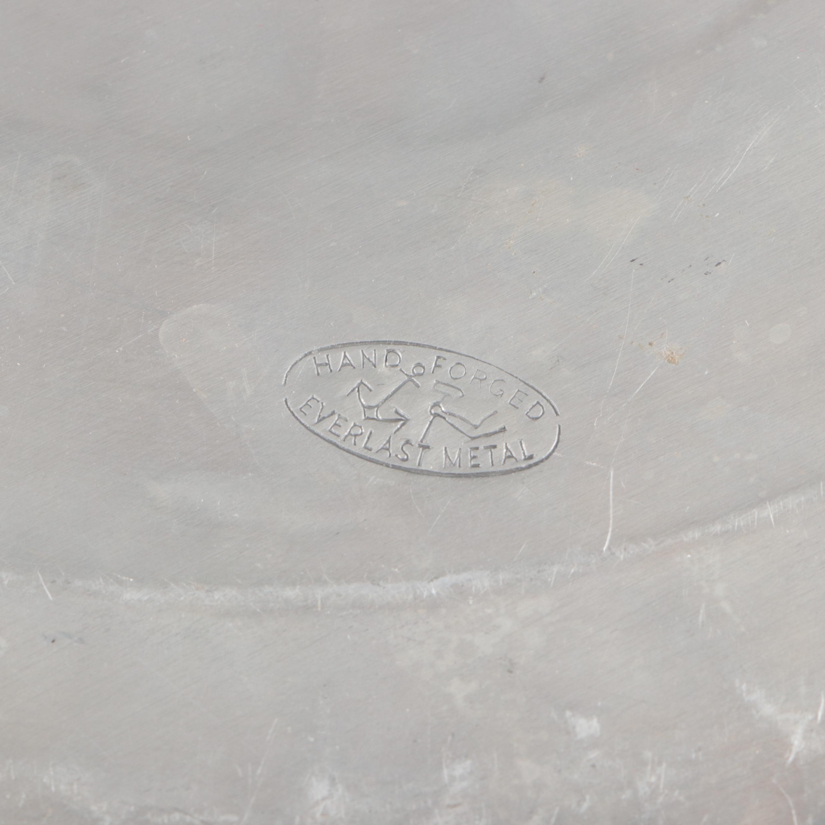 Italian Hammered Aluminum Ice Bucket, Repoussé Coasters and More Metal Serveware