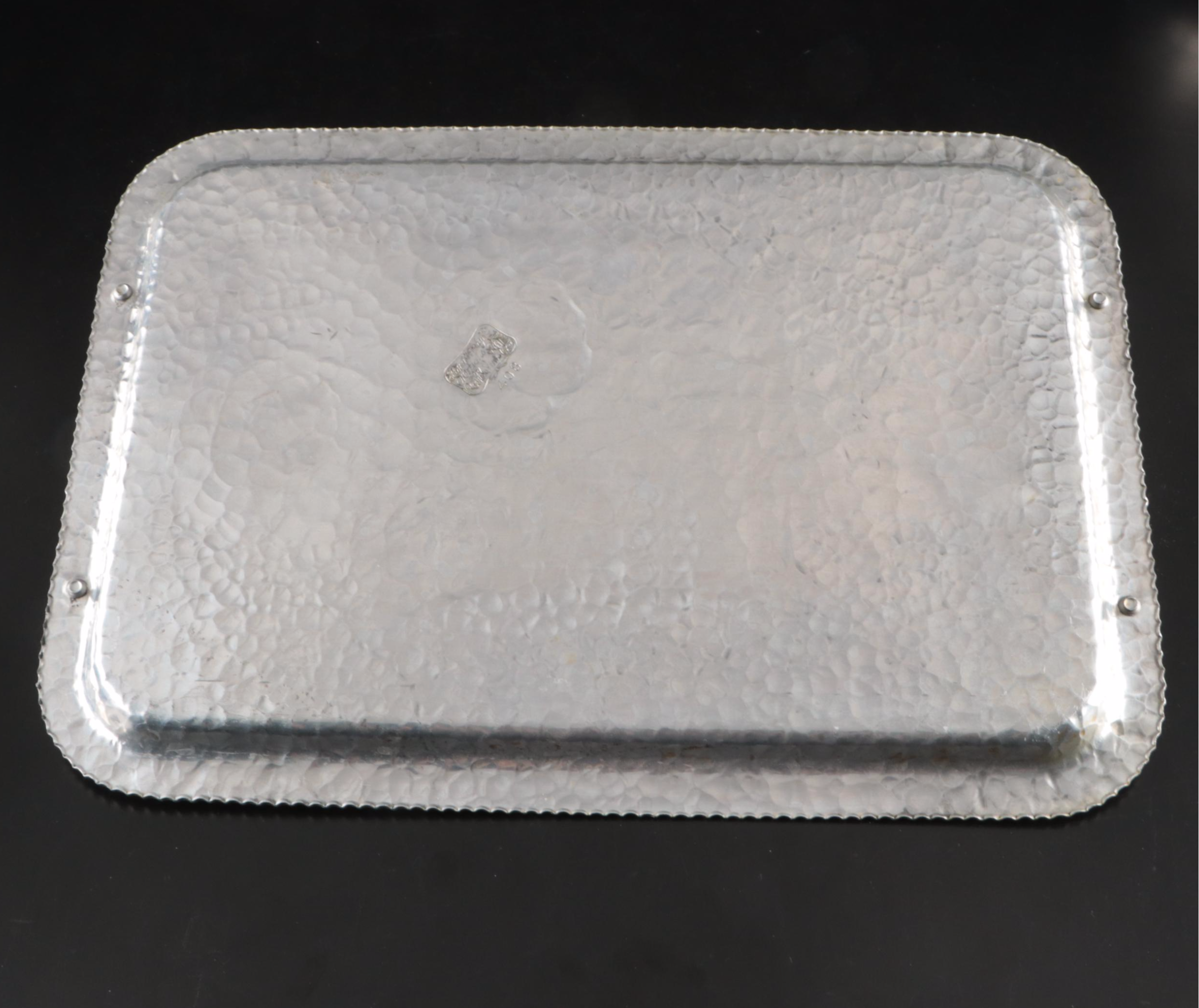 Italian Hammered Aluminum Ice Bucket, Repoussé Coasters and More Metal Serveware