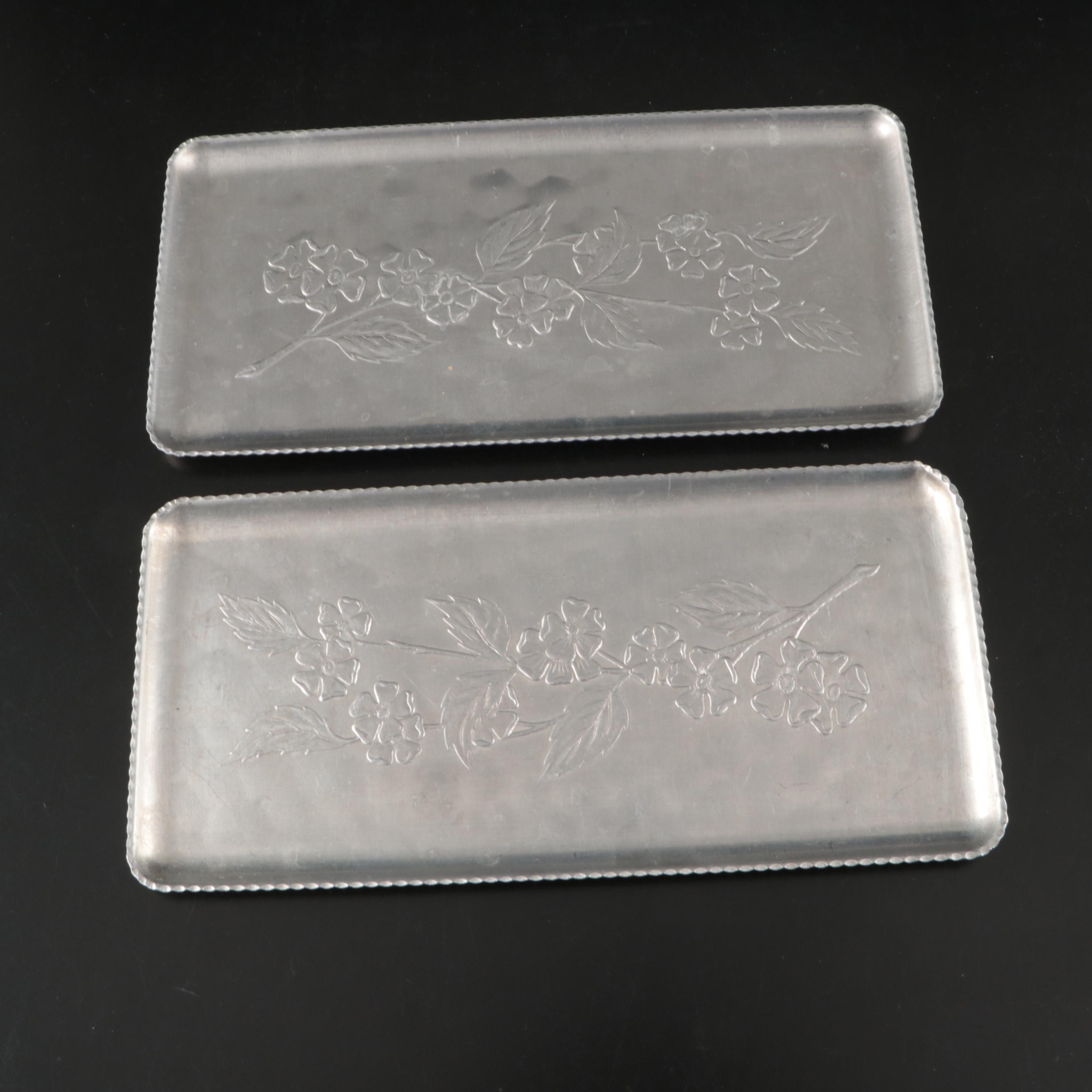 Italian Hammered Aluminum Ice Bucket, Repoussé Coasters and More Metal Serveware