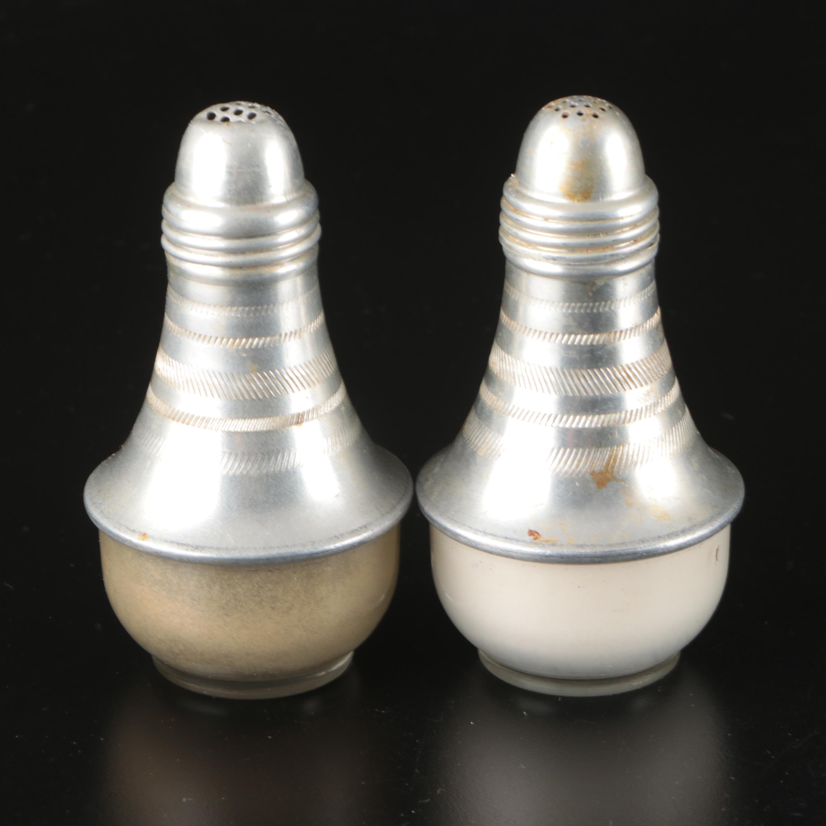 Italian Hammered Aluminum Ice Bucket, Repoussé Coasters and More Metal Serveware