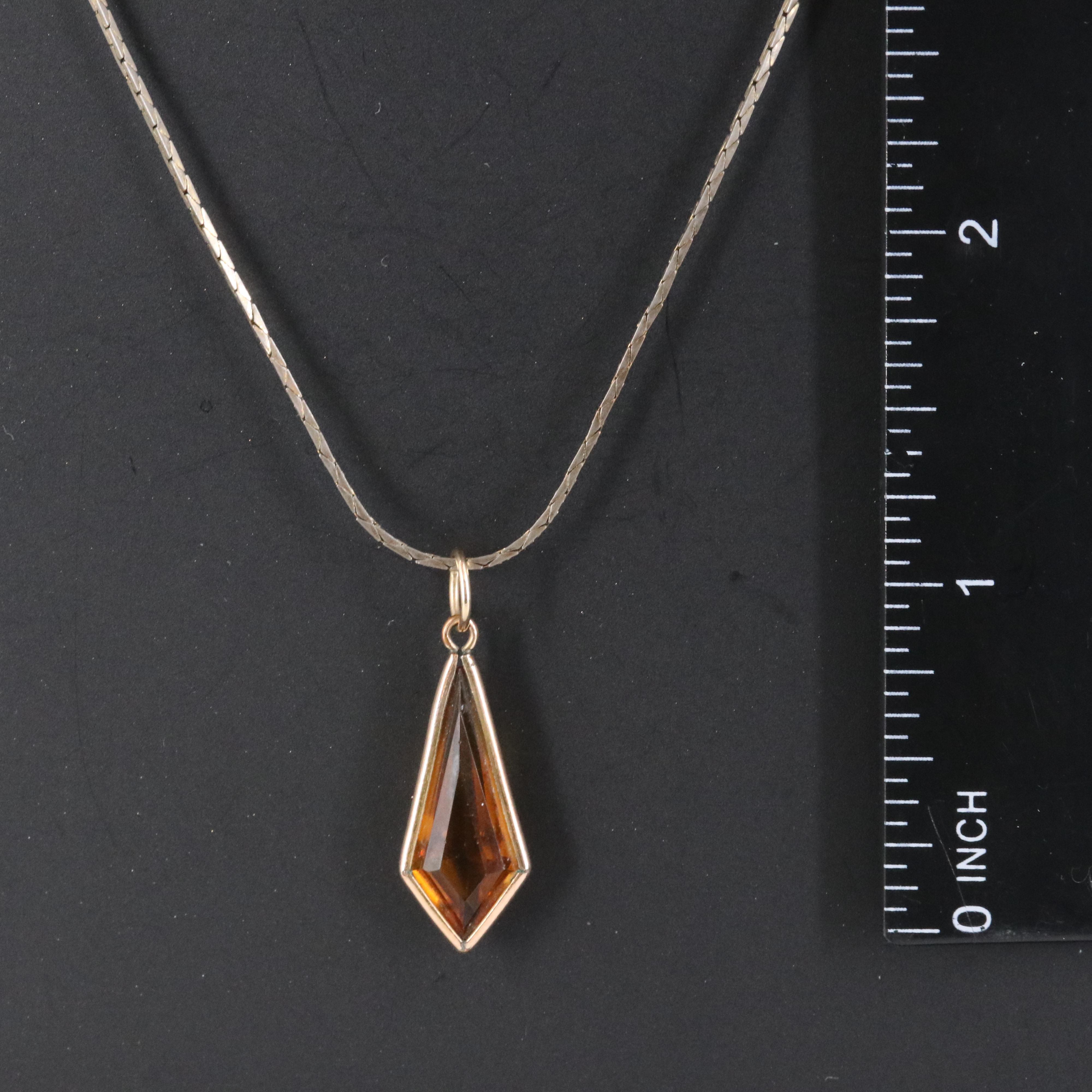 14K Glass Pendant with Necklace
