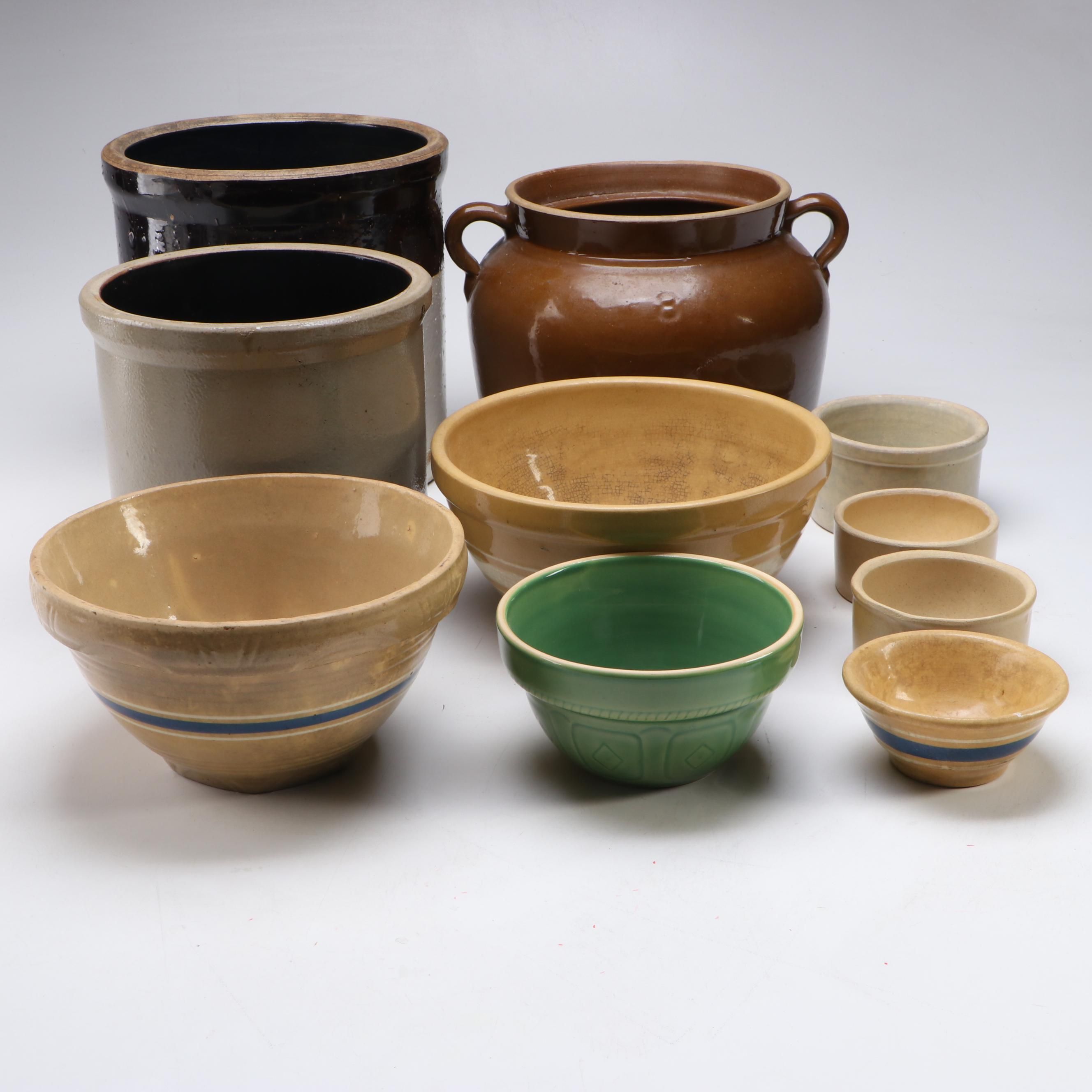 Robinson Ransbottom with Other Ceramic Bowls and Crocks