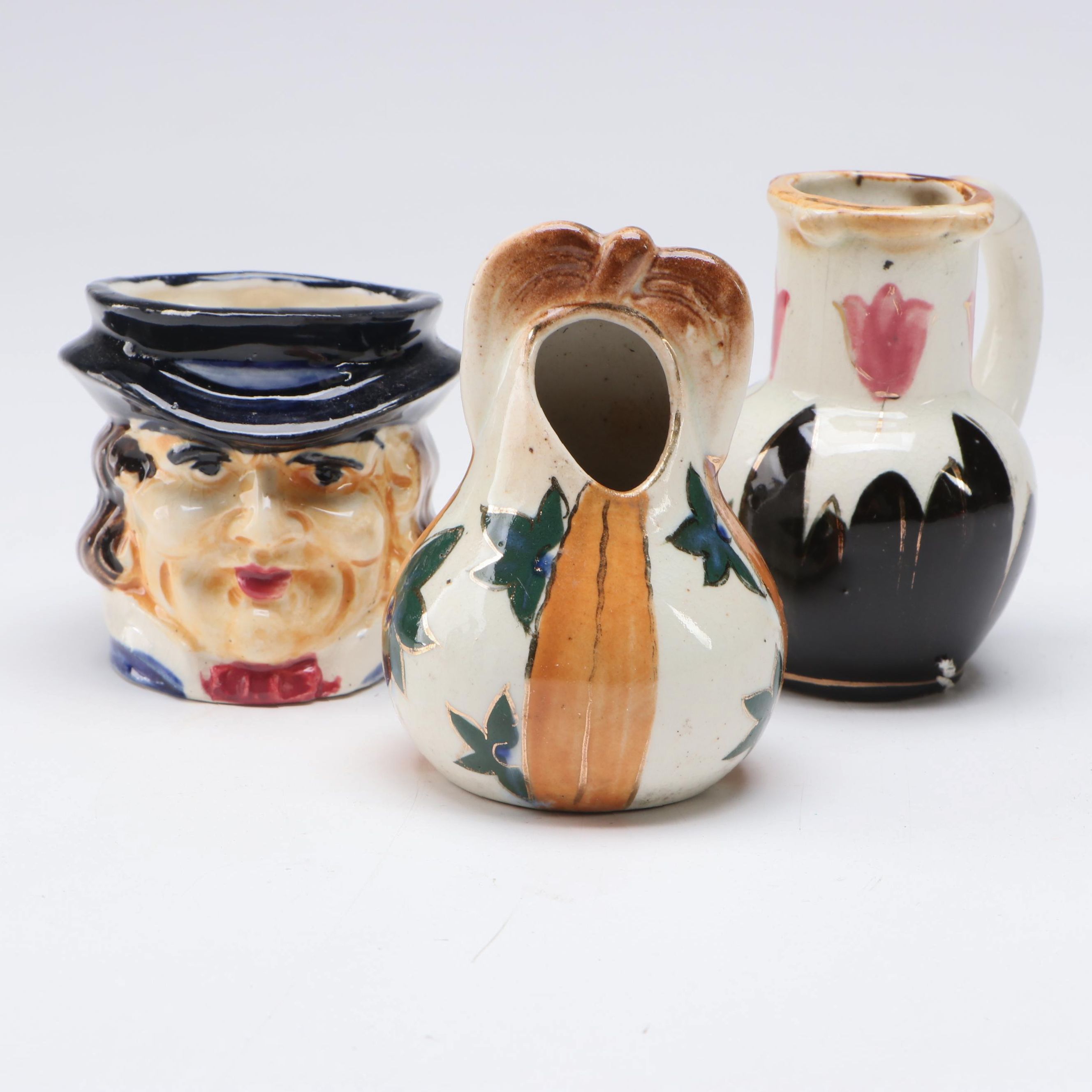 Pico and Other Occupied Japan Creamer Vase and Character Mug, Mid-20th Century