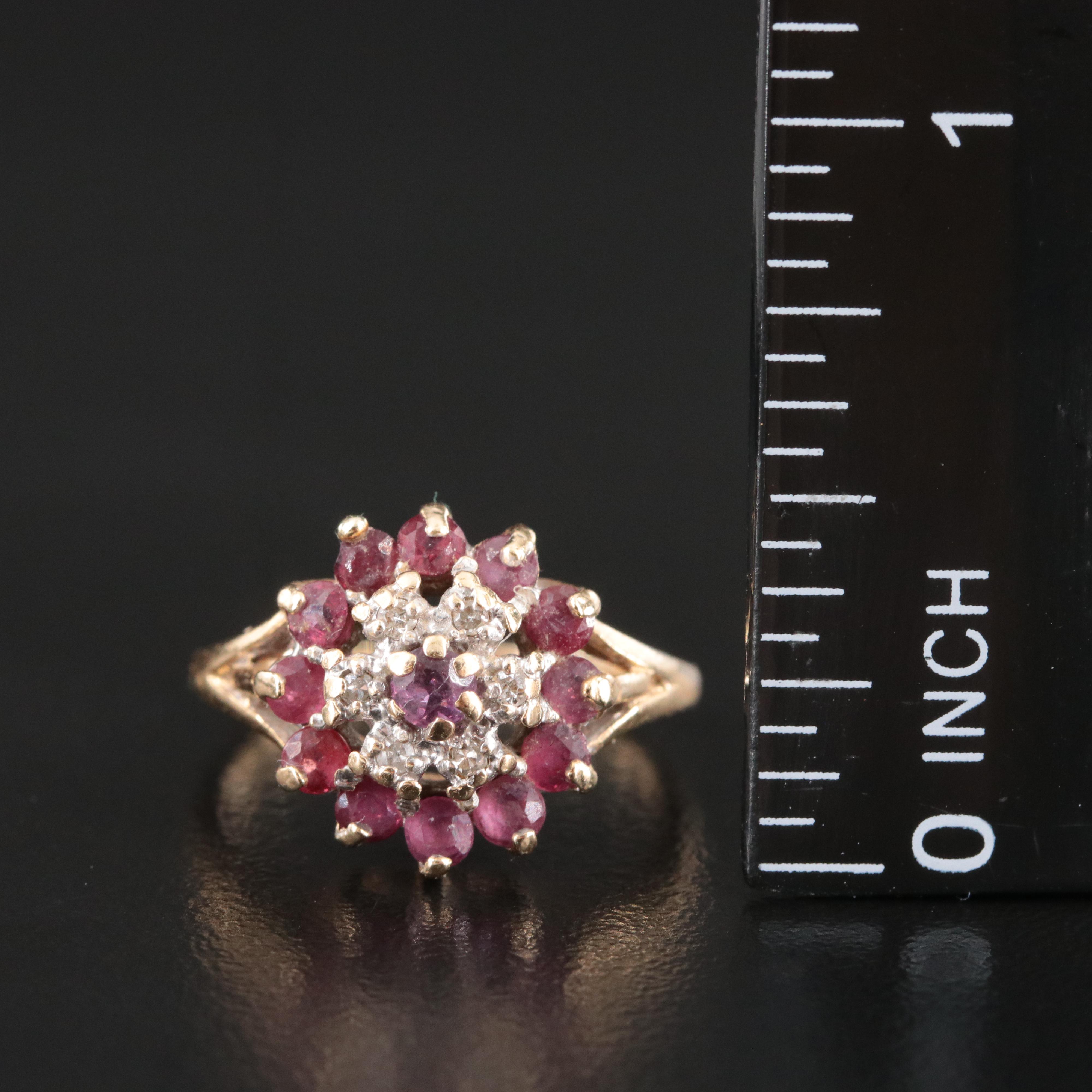 14K Diamond and Ruby Ring