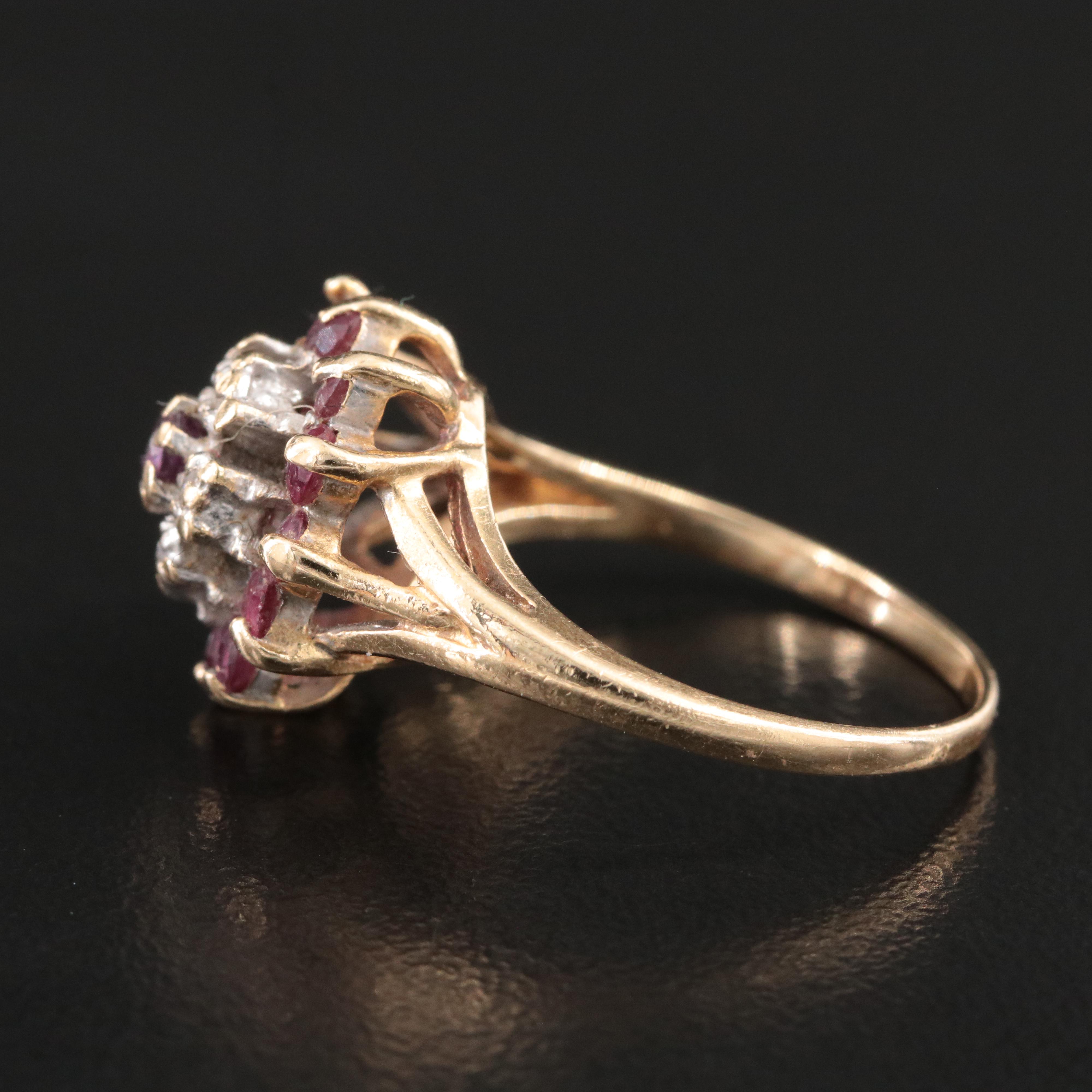 14K Diamond and Ruby Ring