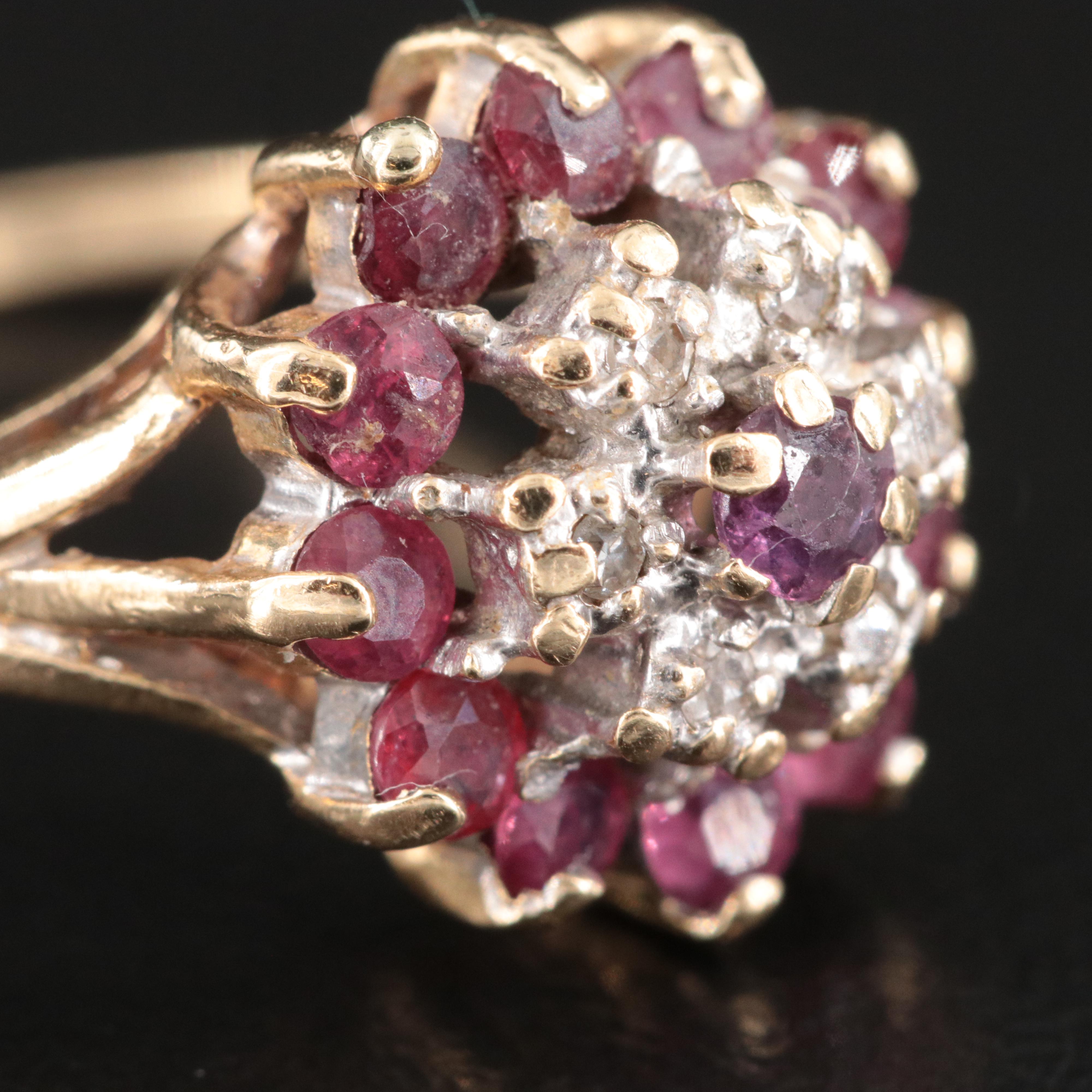 14K Diamond and Ruby Ring