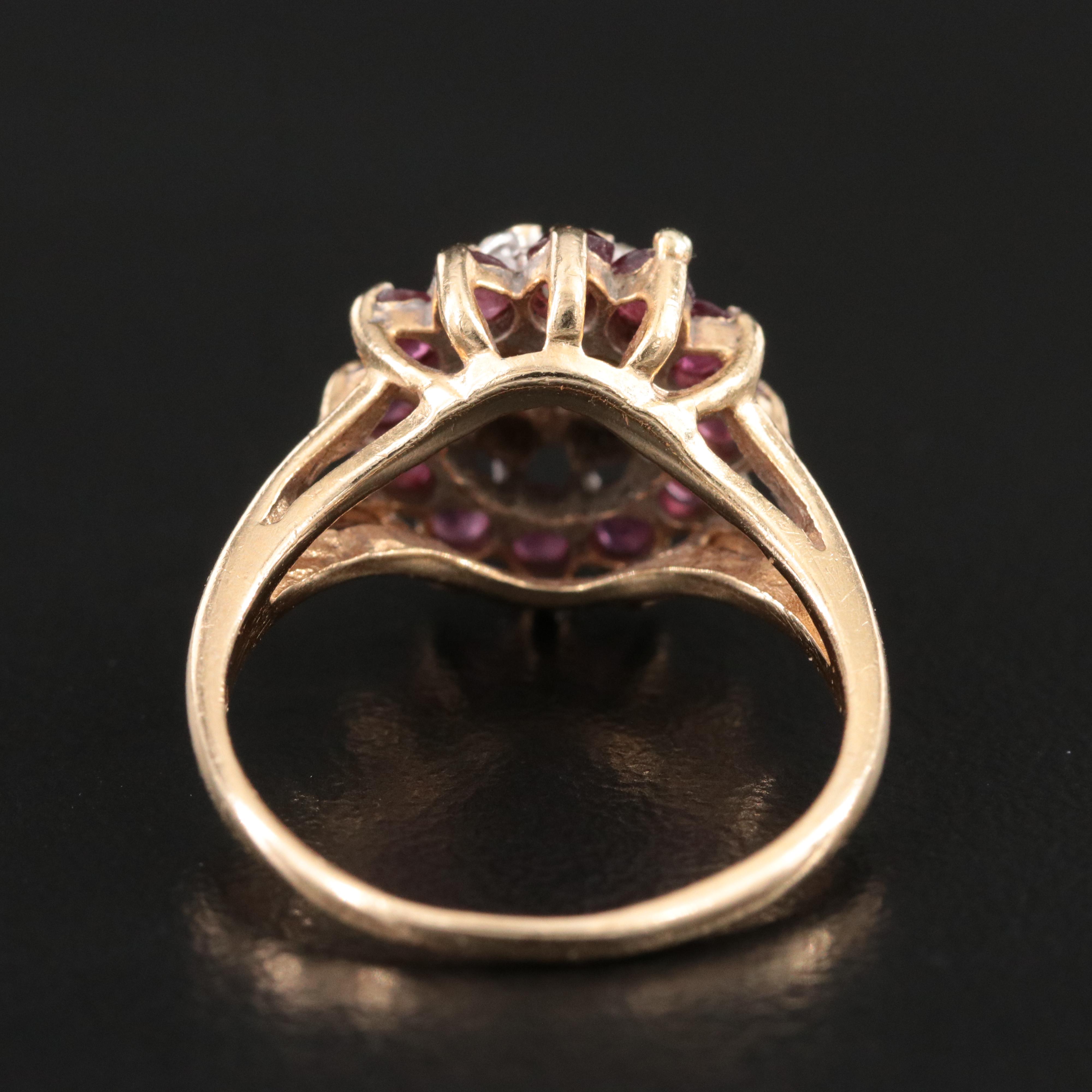 14K Diamond and Ruby Ring