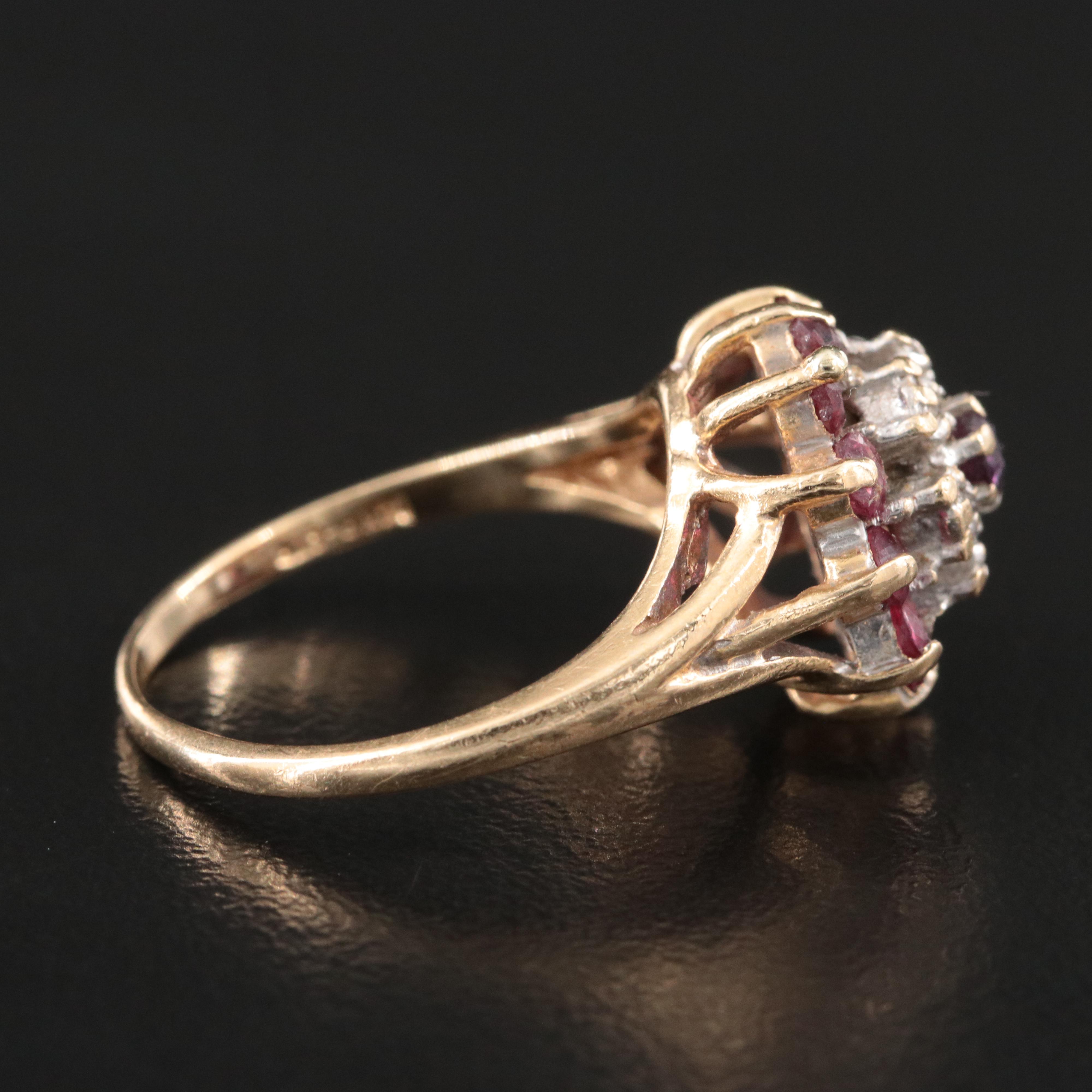 14K Diamond and Ruby Ring