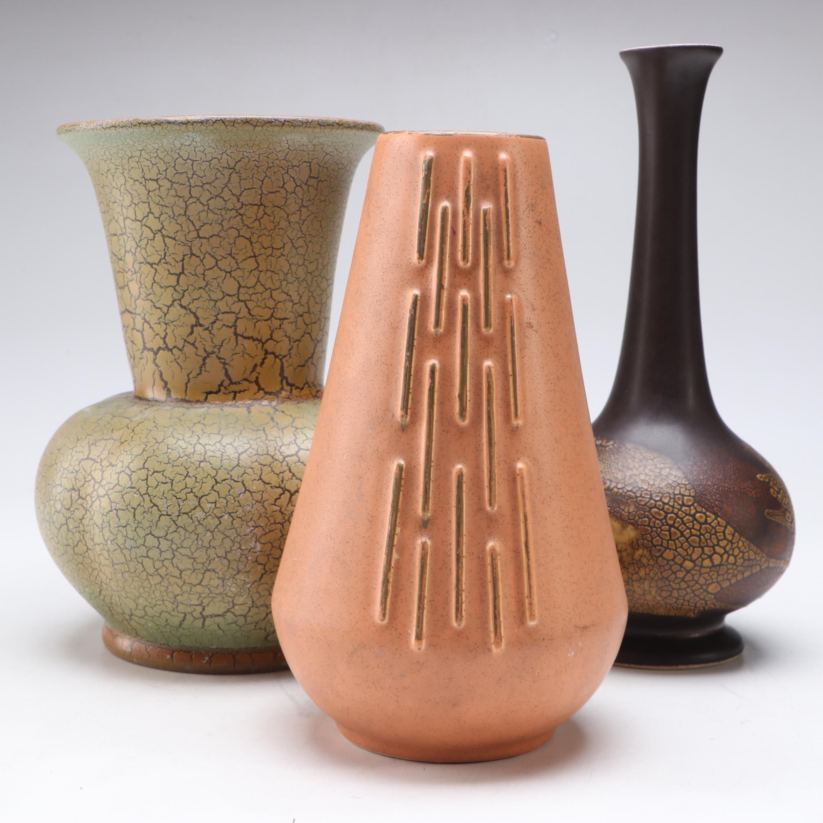 Royal Haeger "Earth Wrap," McCoy and Danish Art Pottery Vases