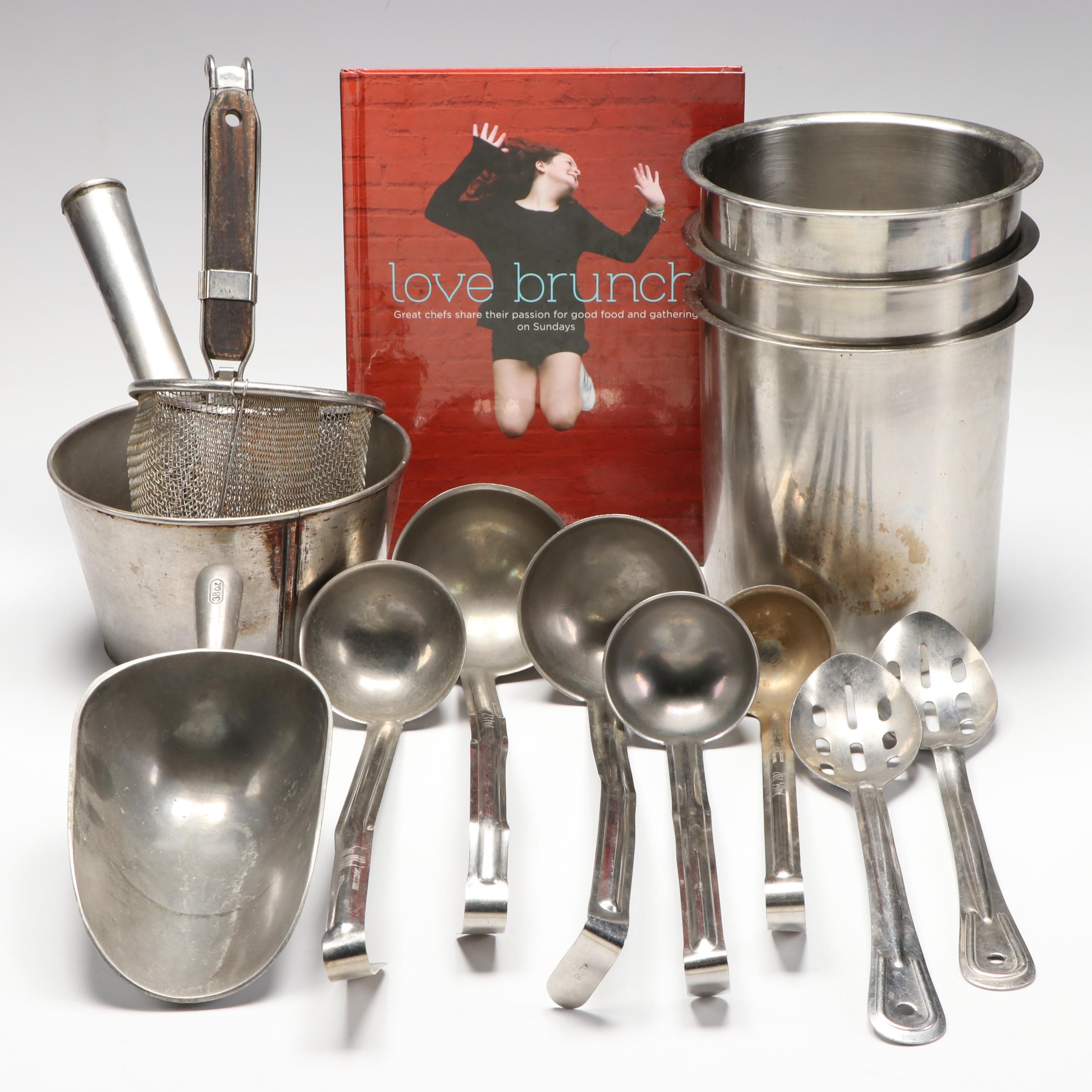 Professional Stainless Steel Kitchenware with "Love Brunch" Cookbook