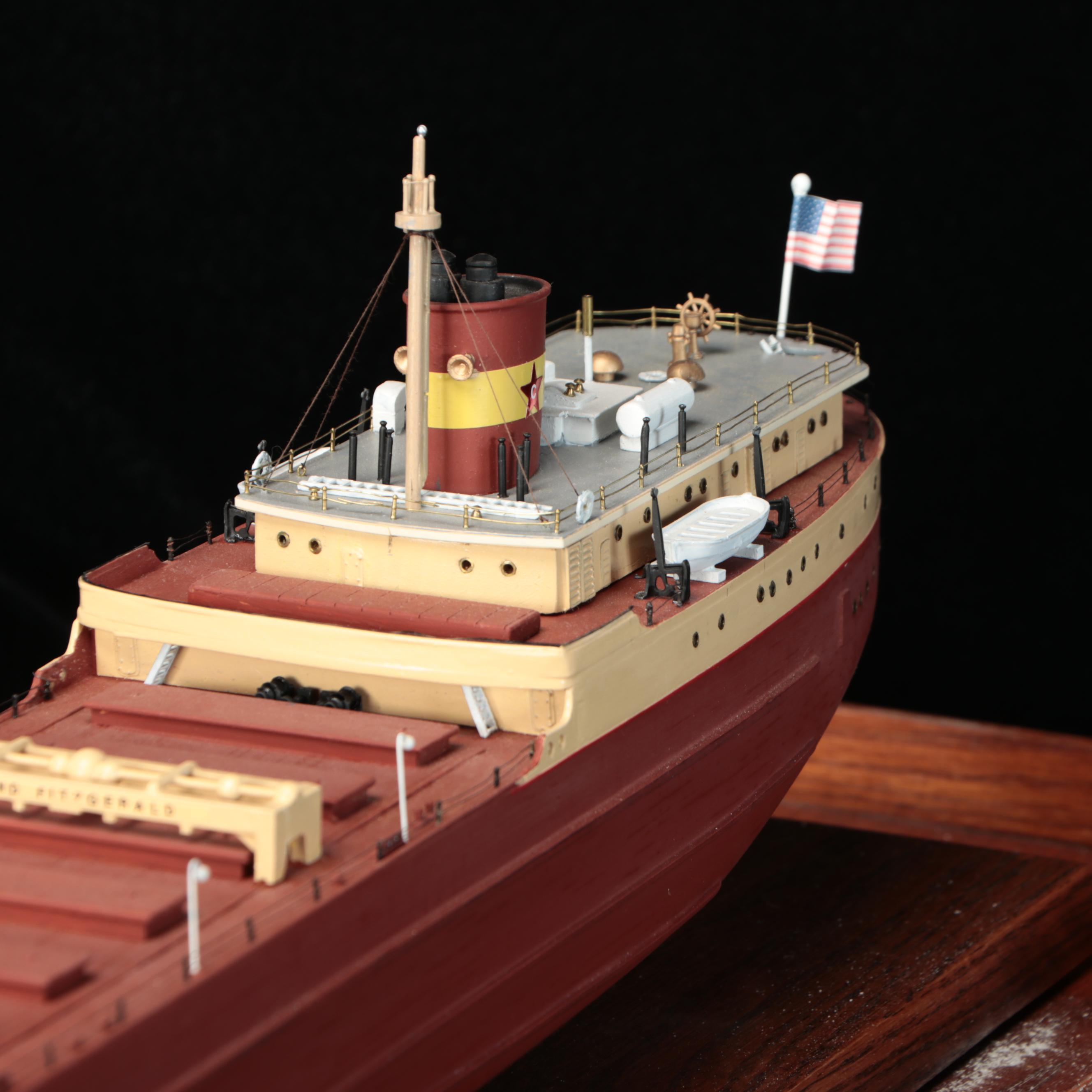 S.S. Edmund Fitzgerald Model Bulk Carrier/Gordon Lightfoot signed ship’s plate