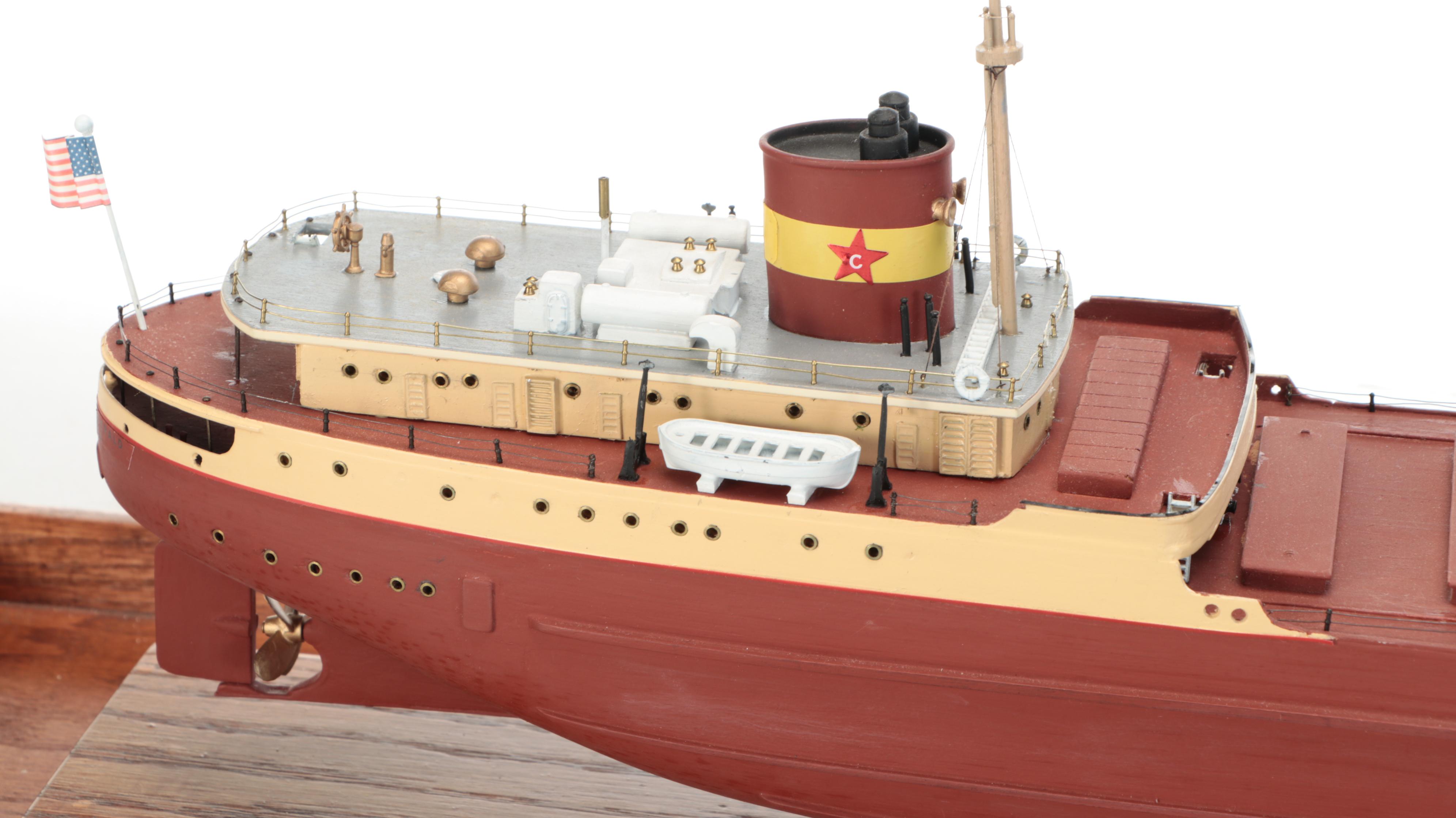 S.S. Edmund Fitzgerald Model Bulk Carrier/Gordon Lightfoot signed ship’s plate