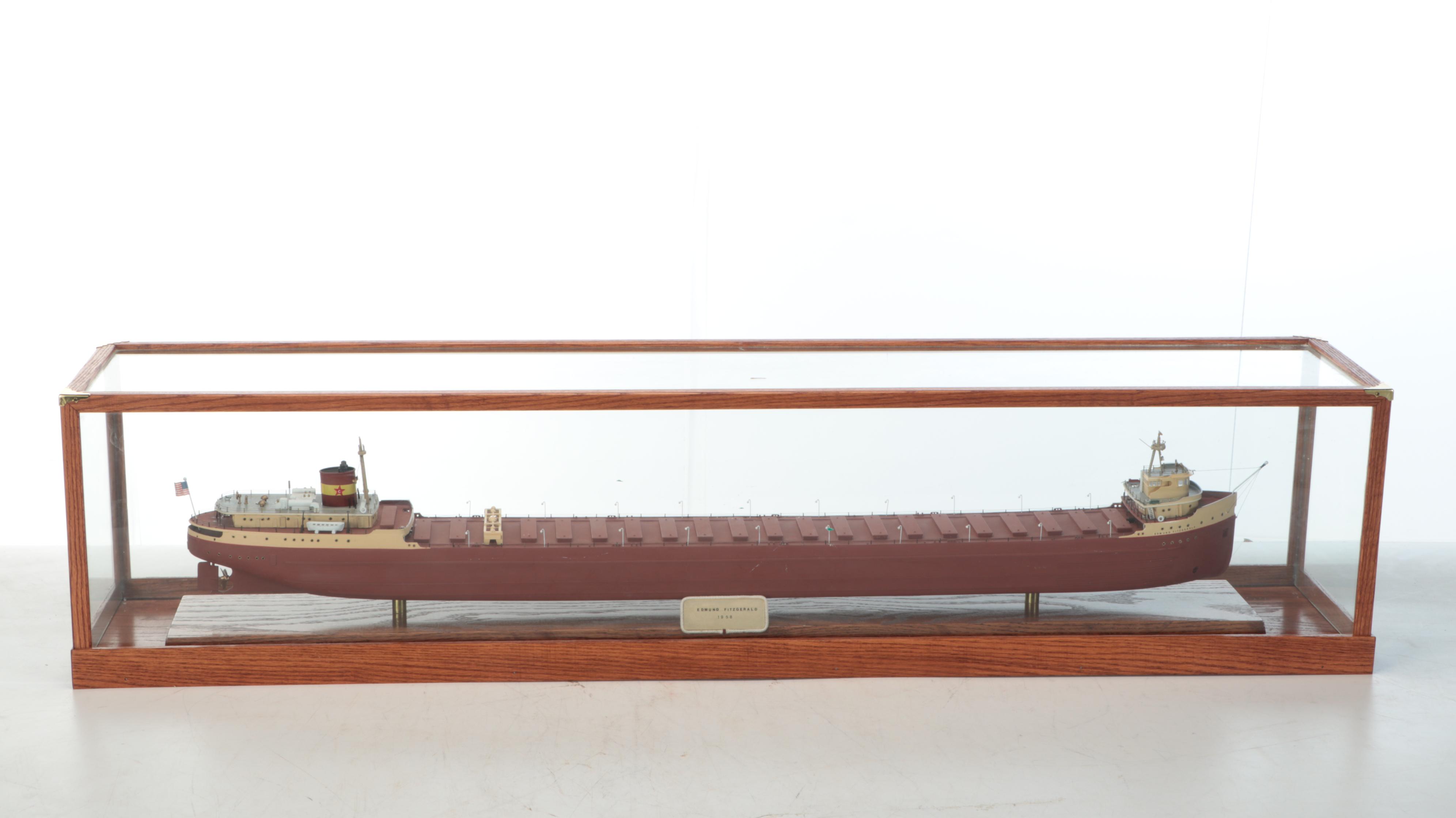 S.S. Edmund Fitzgerald Model Bulk Carrier/Gordon Lightfoot signed ship’s plate