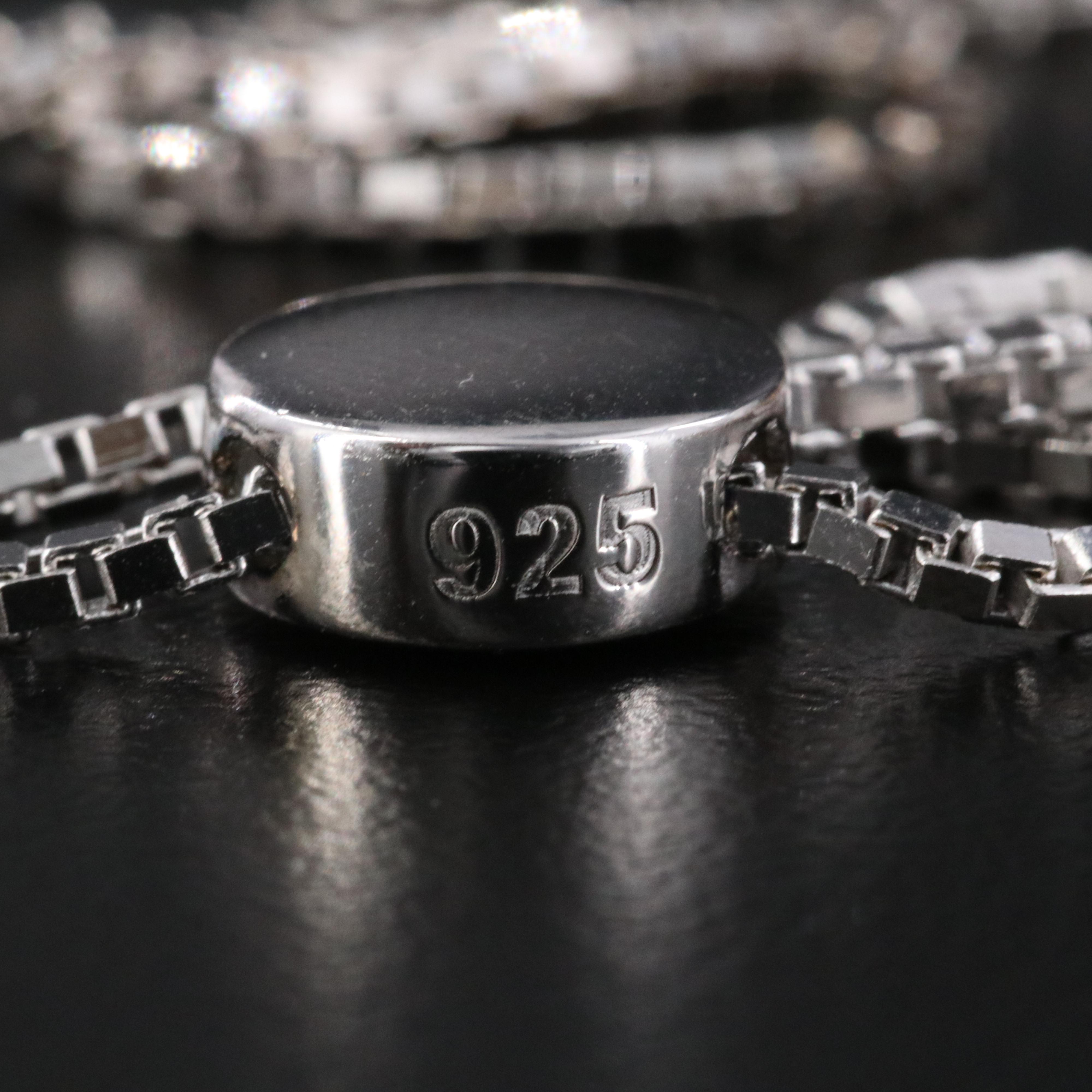 Sterling Citrine and White Zircon Necklace