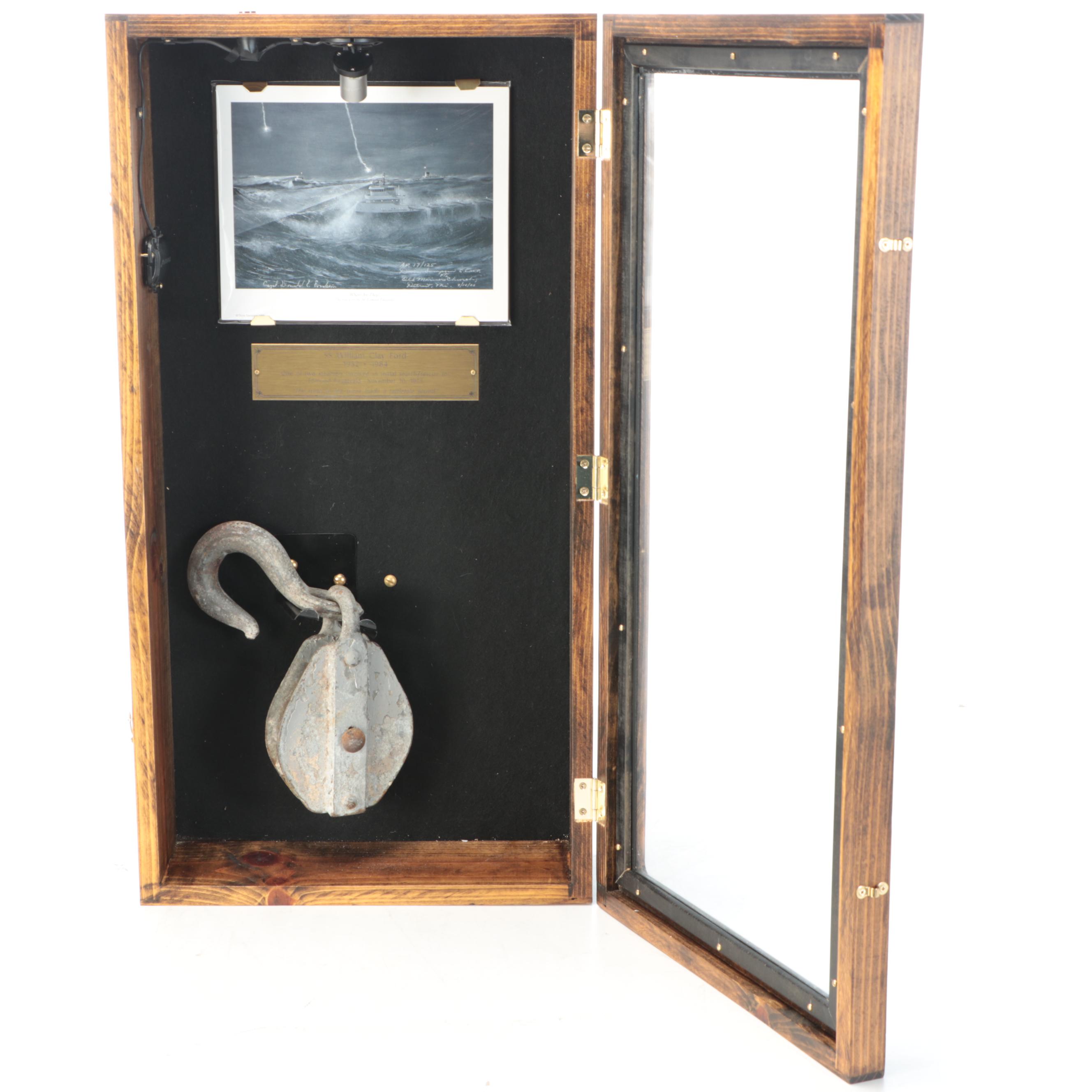 S.S. William Clay Ford Salvaged Ship Pulley, Mid to Late 20th Century