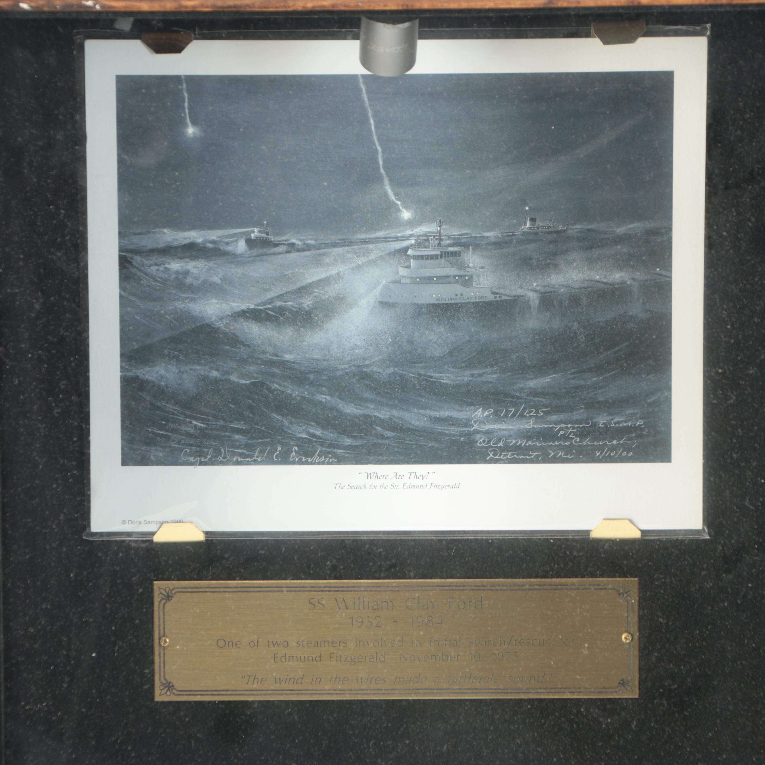 S.S. William Clay Ford Salvaged Ship Pulley, Mid to Late 20th Century