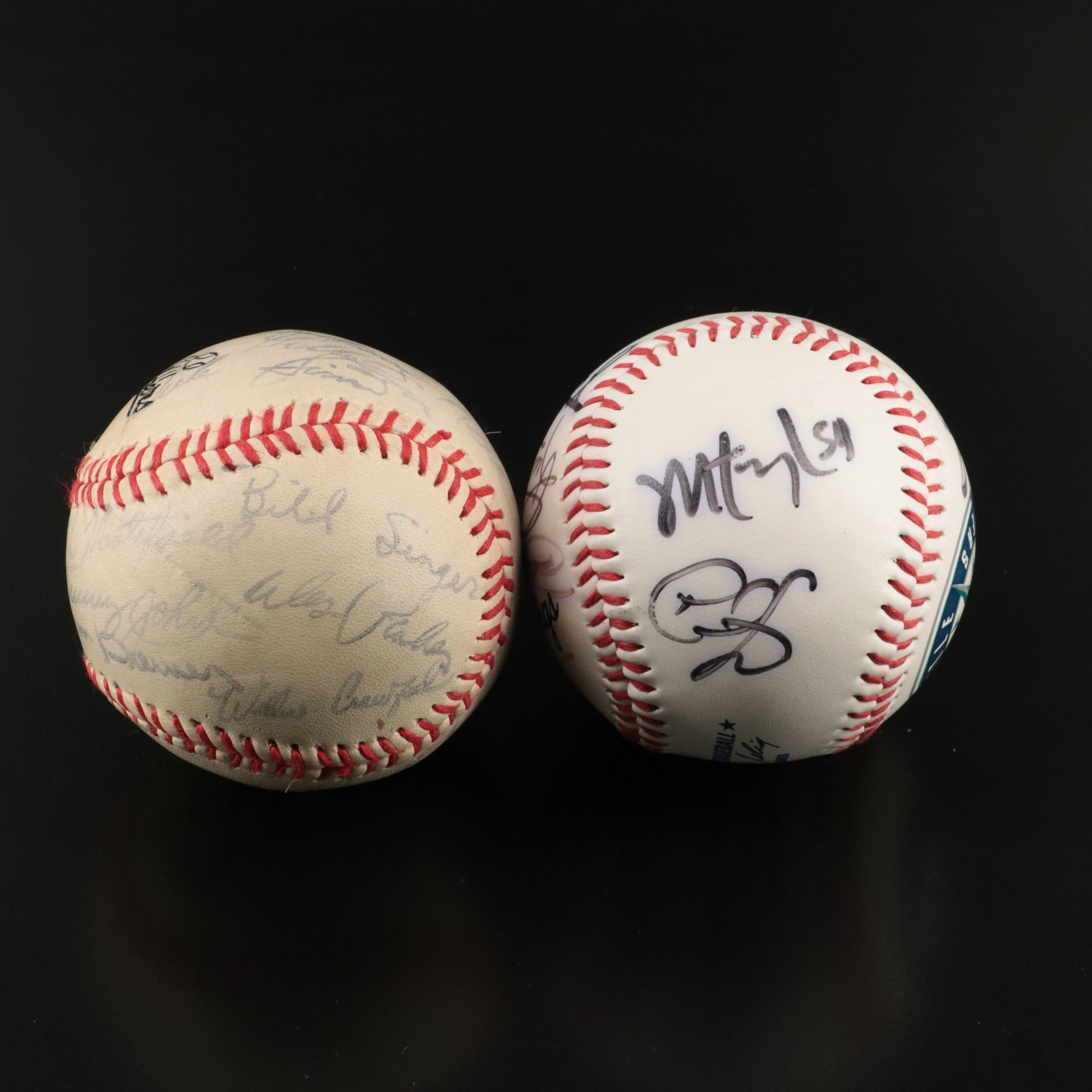 Two Signed Baseballs with Multiple Signatures, and Souvenir Baseballs