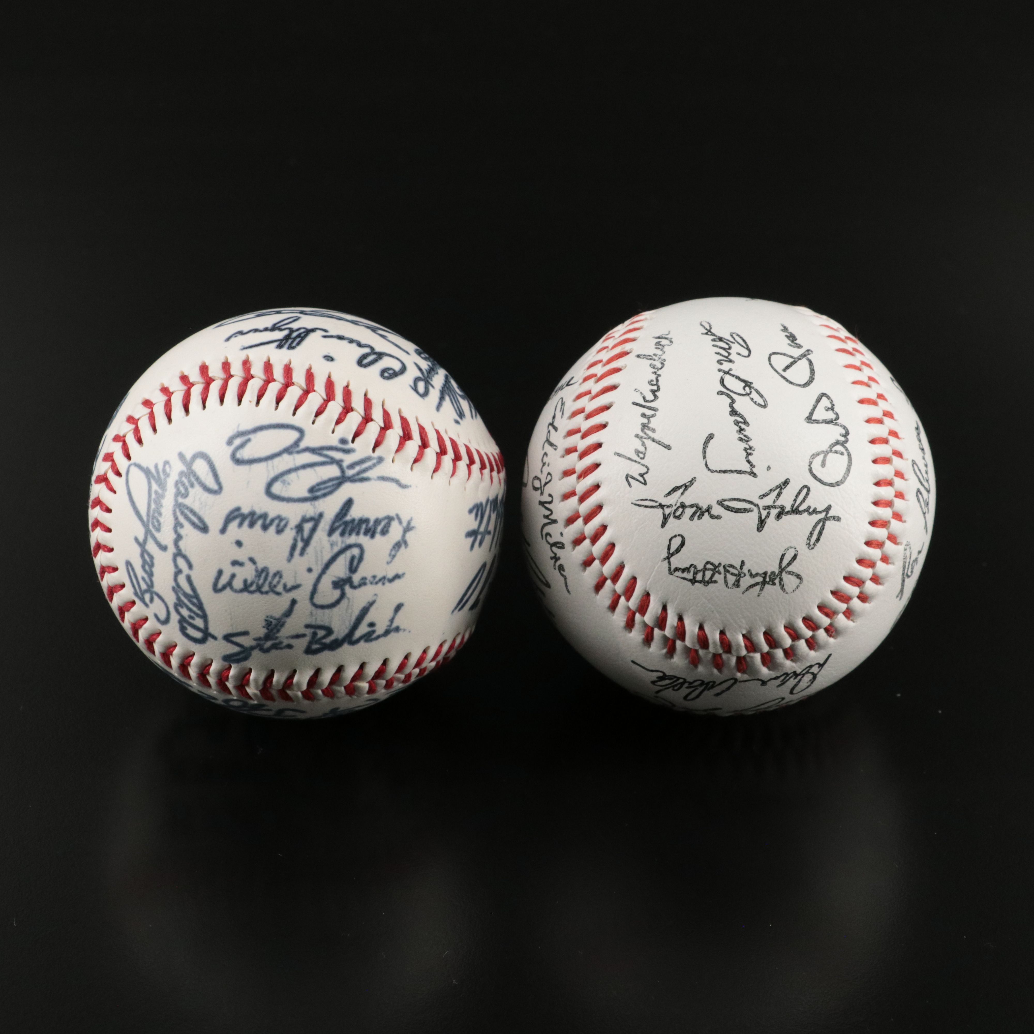 Two Signed Baseballs with Multiple Signatures, and Souvenir Baseballs
