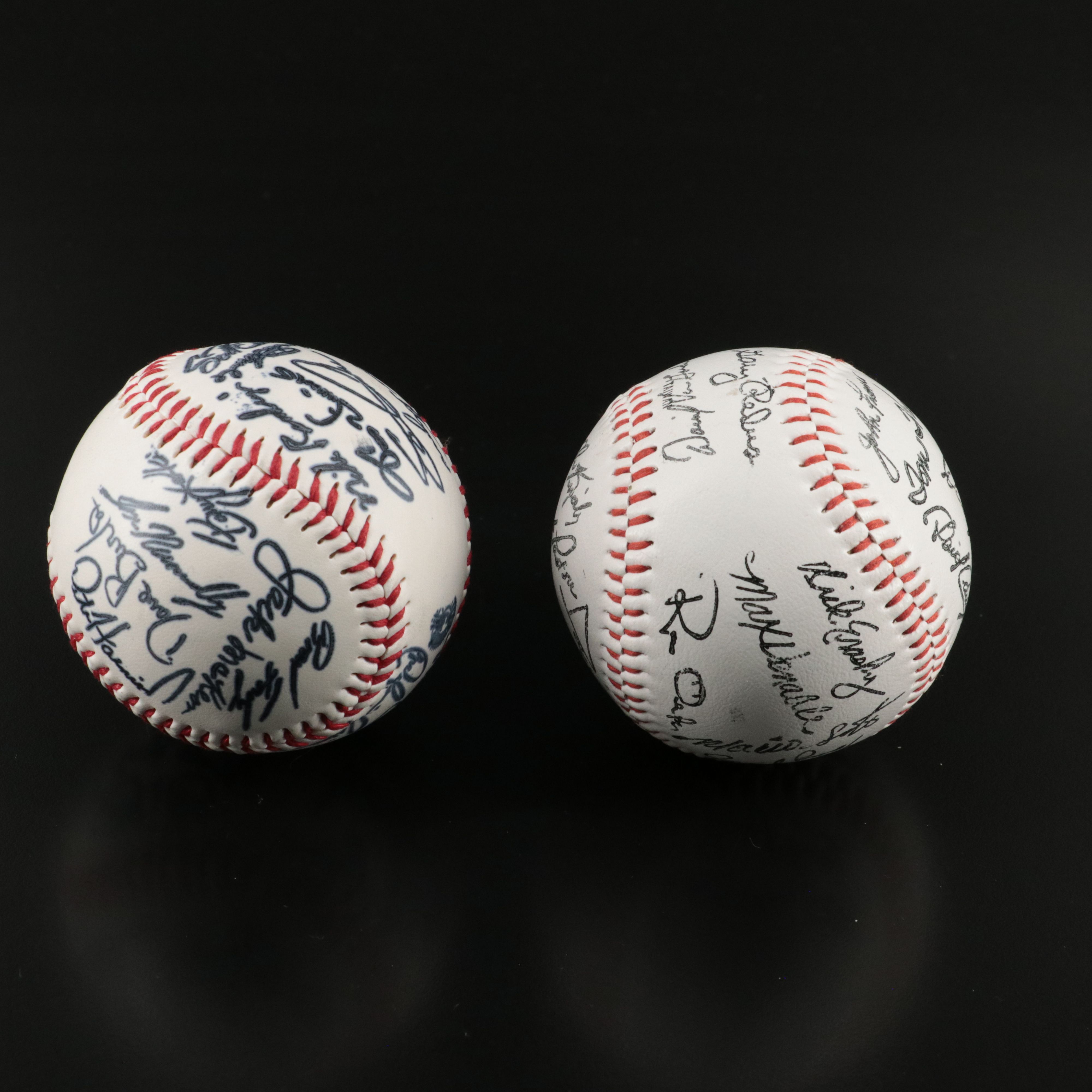 Two Signed Baseballs with Multiple Signatures, and Souvenir Baseballs