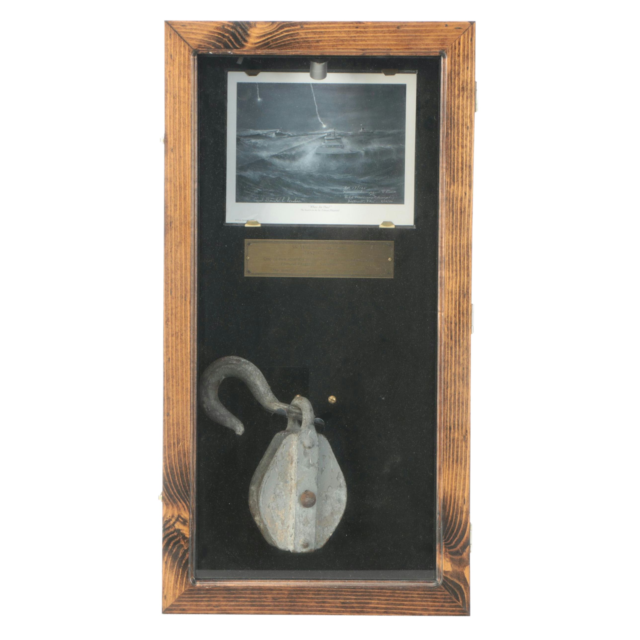 S.S. William Clay Ford Salvaged Ship Pulley, Mid to Late 20th Century