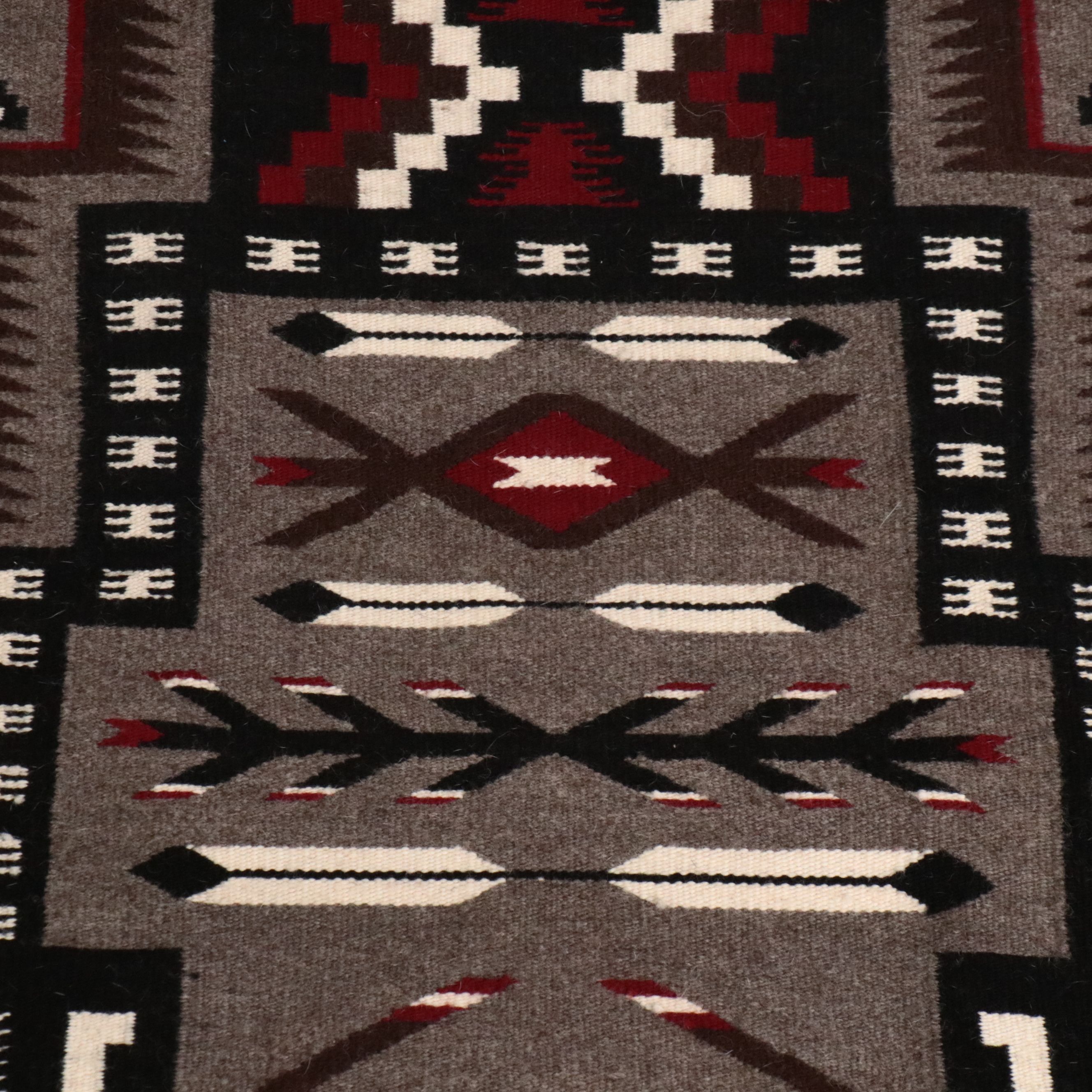 2'4 x 4'10 Handwoven Navajo Storm Pattern Accent Rug