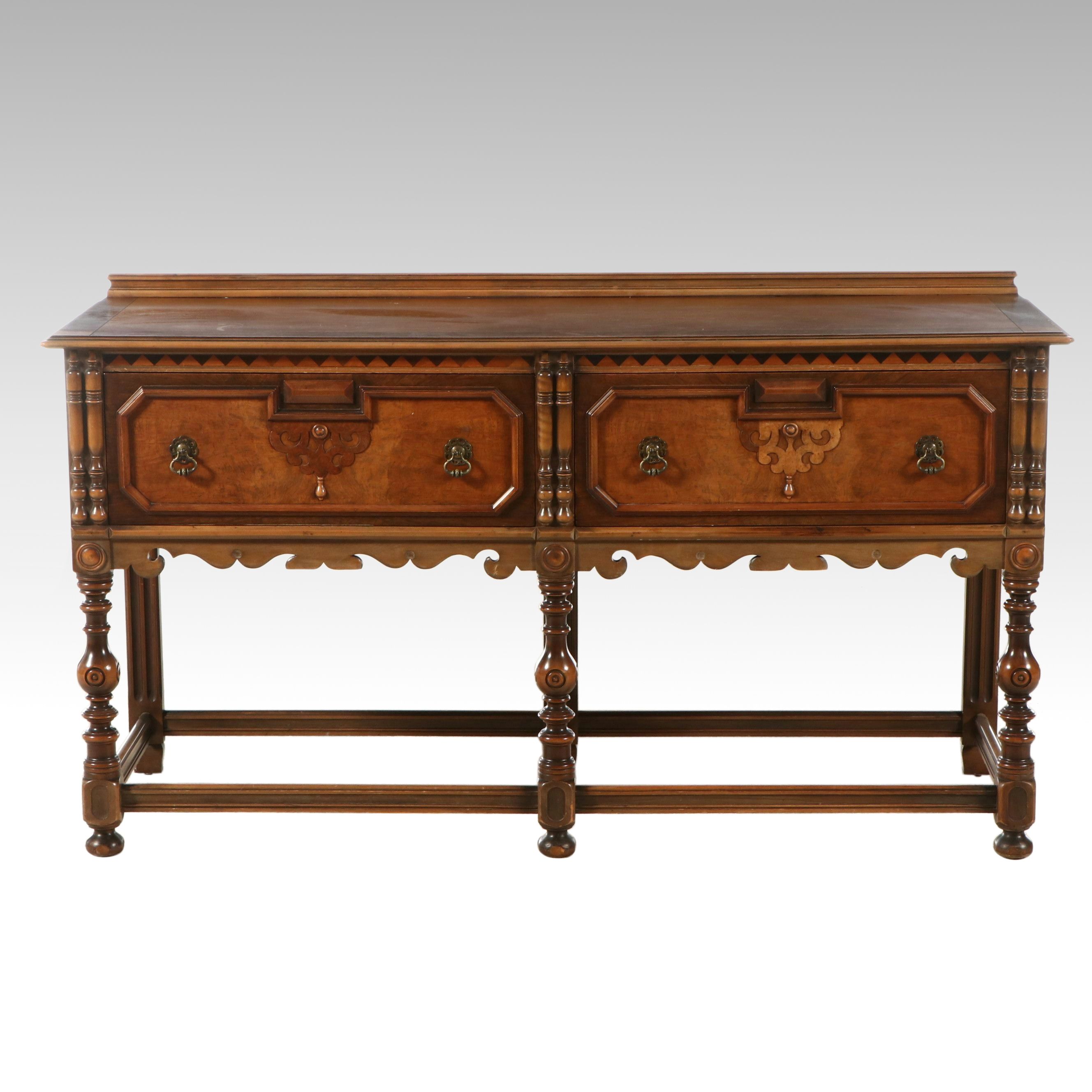 Berkey & Gay Jacobean Style Walnut Sideboard , 1920s