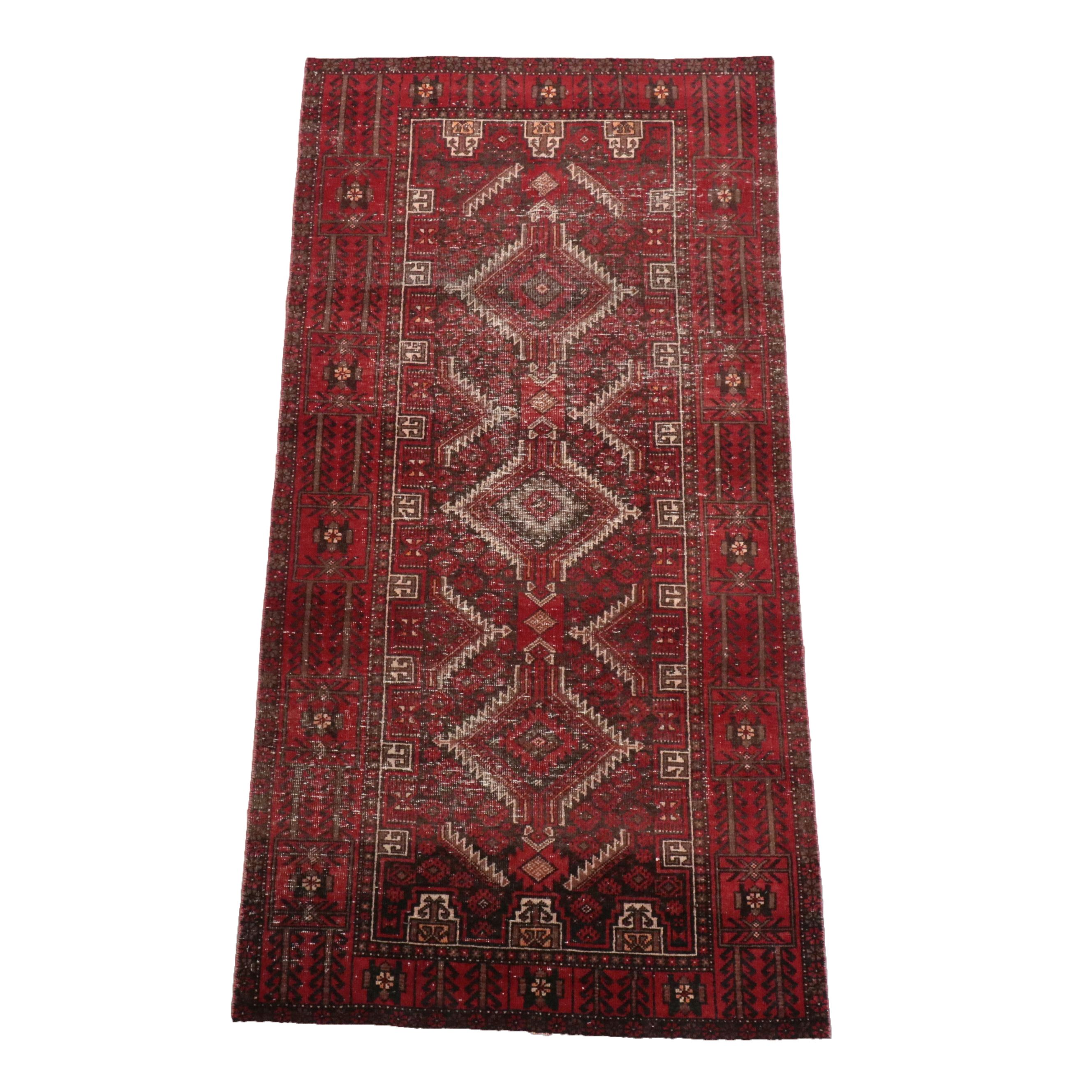 3' x 6'2 Hand-Knotted Afghan Baluch Area Rug