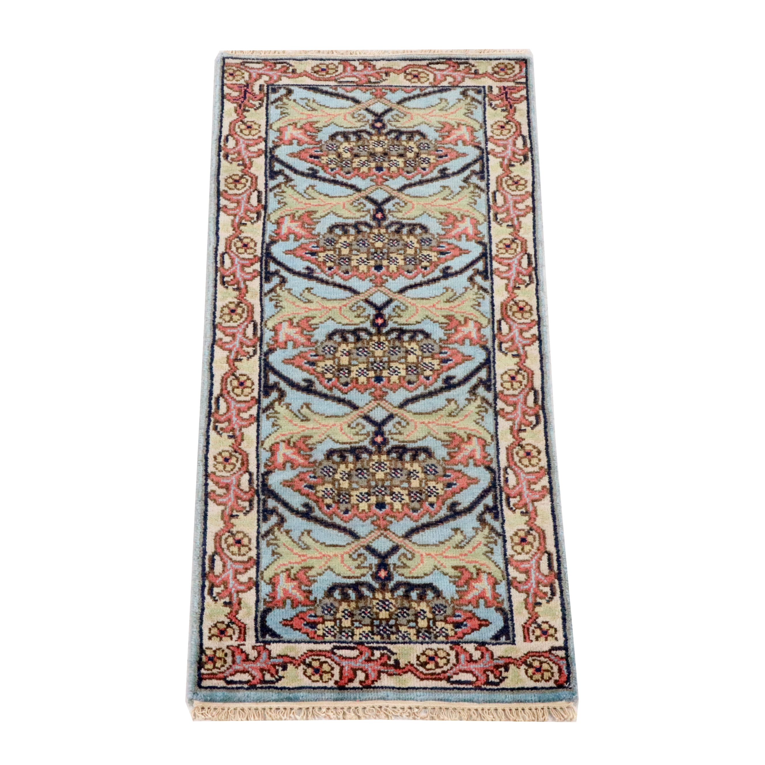 2'5 x 6'4 Hand-Knotted Indian Jaipur Carpet Runner