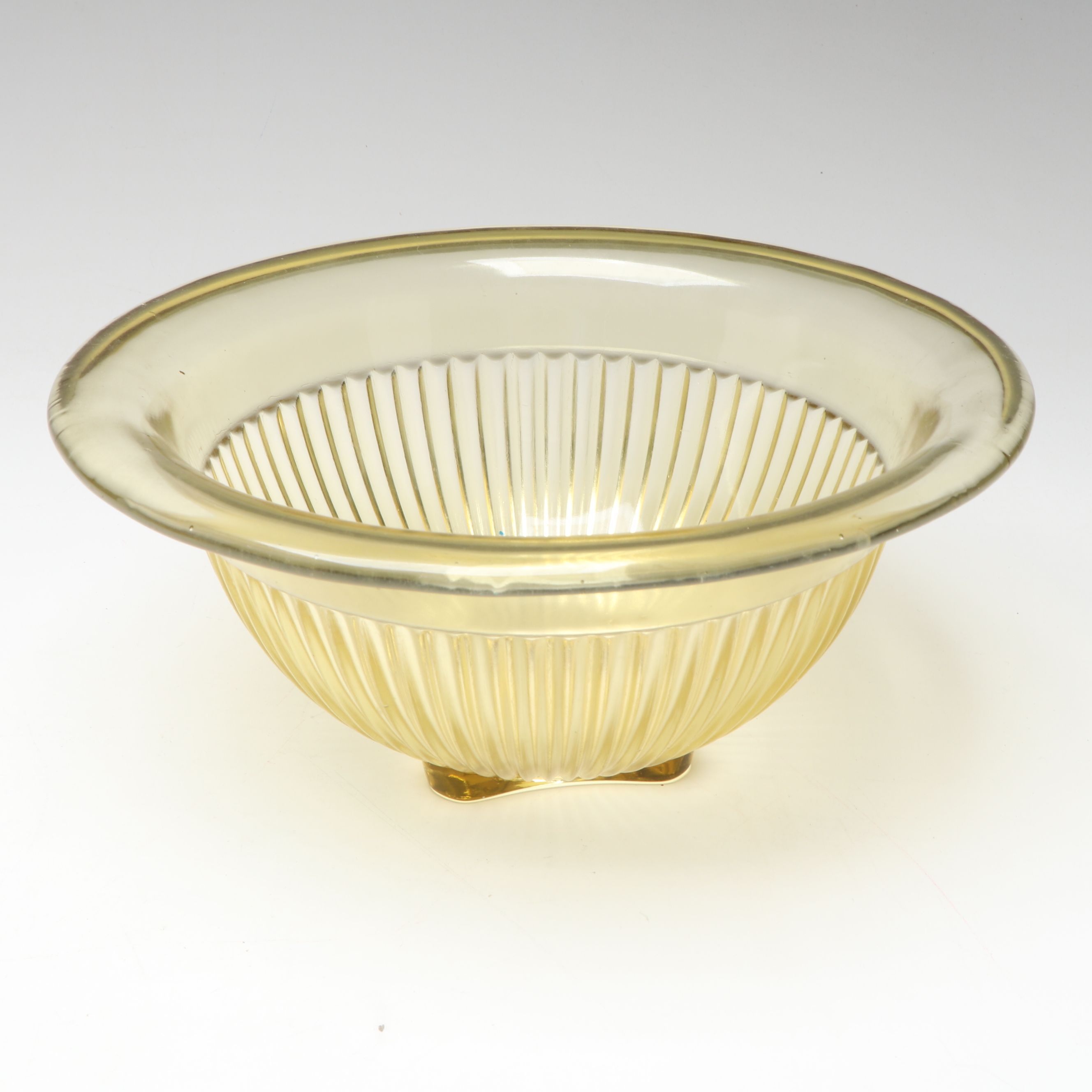 Federal Glass "Golden Glow" and Diana" Bowls and Platters with Centerpiece