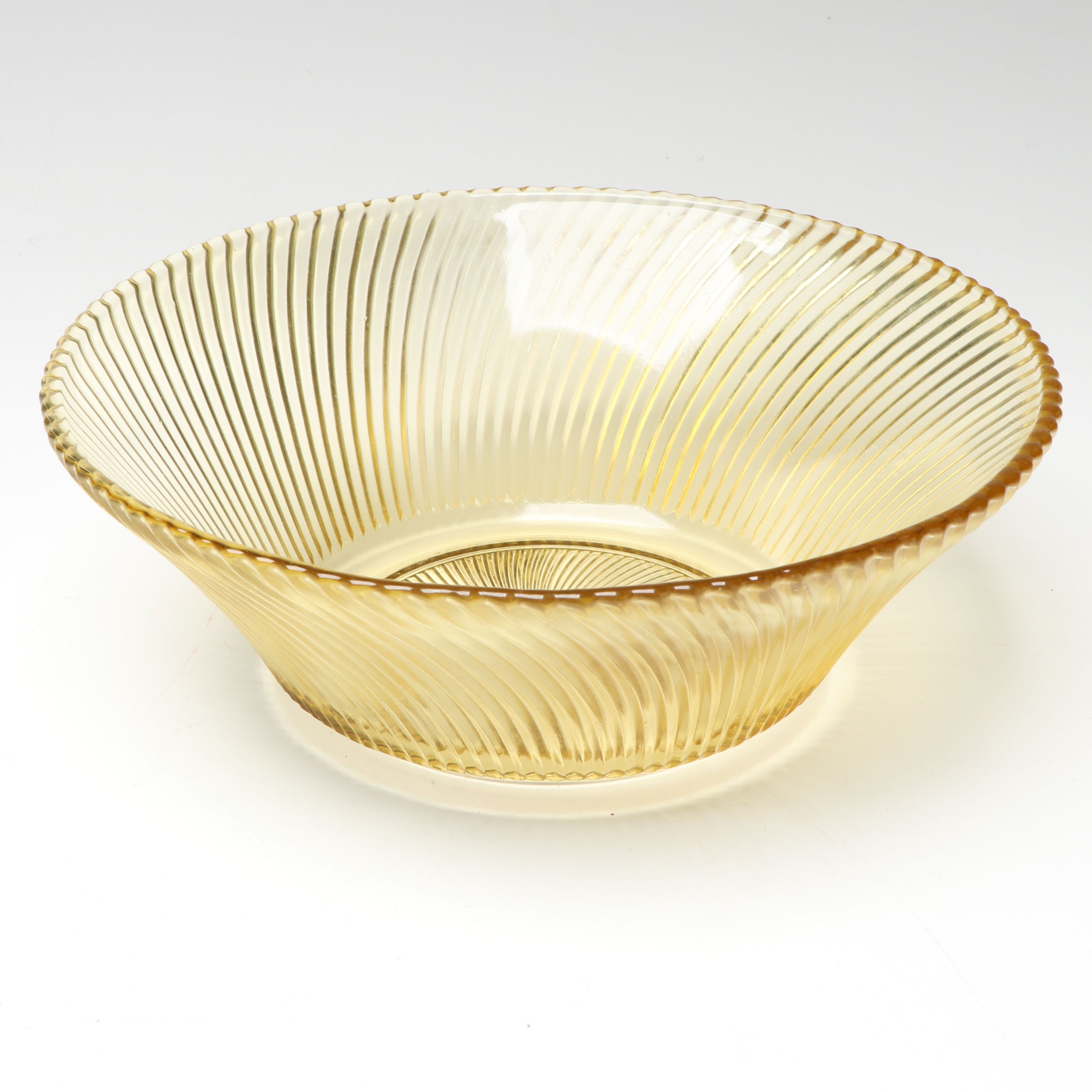 Federal Glass "Golden Glow" and Diana" Bowls and Platters with Centerpiece