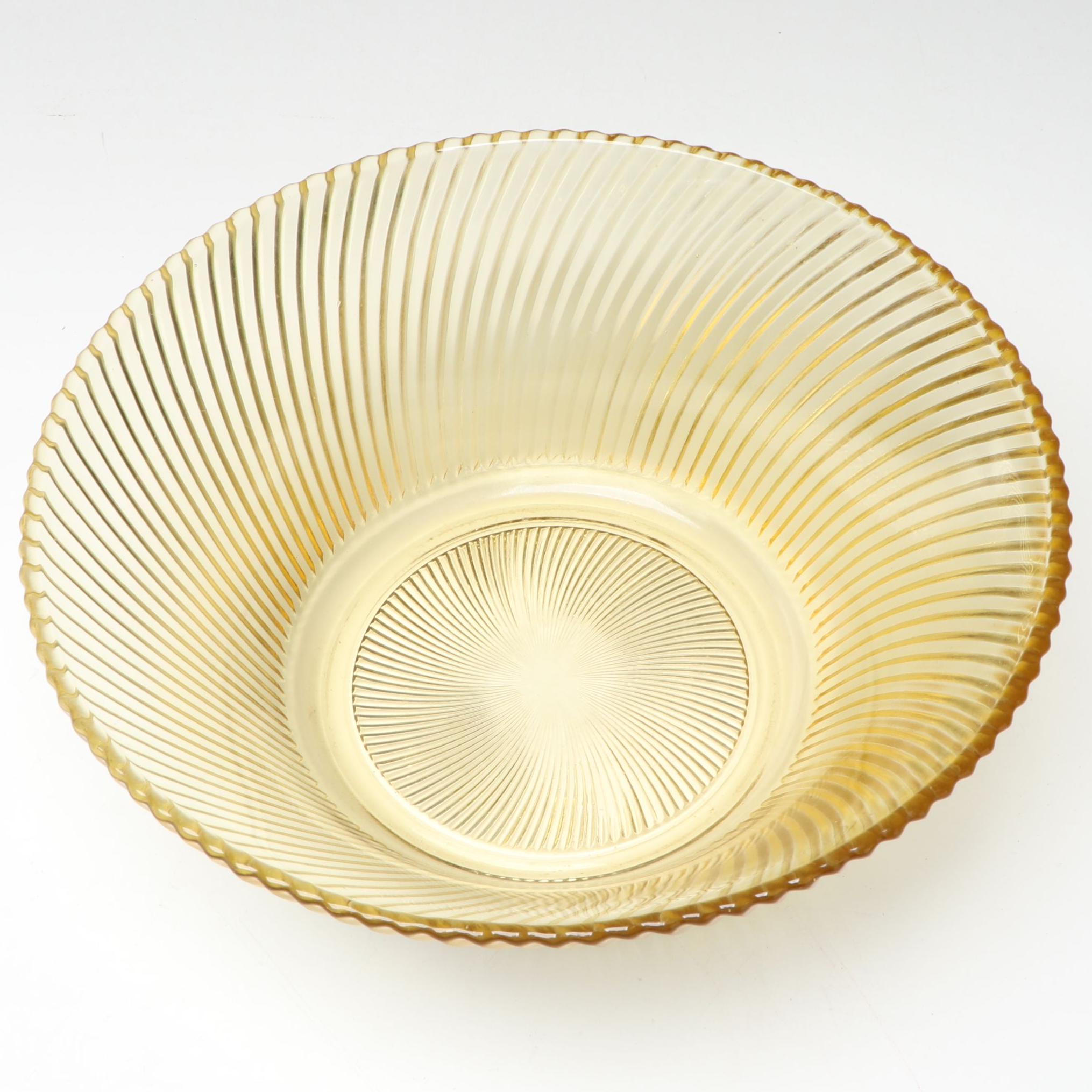 Federal Glass "Golden Glow" and Diana" Bowls and Platters with Centerpiece