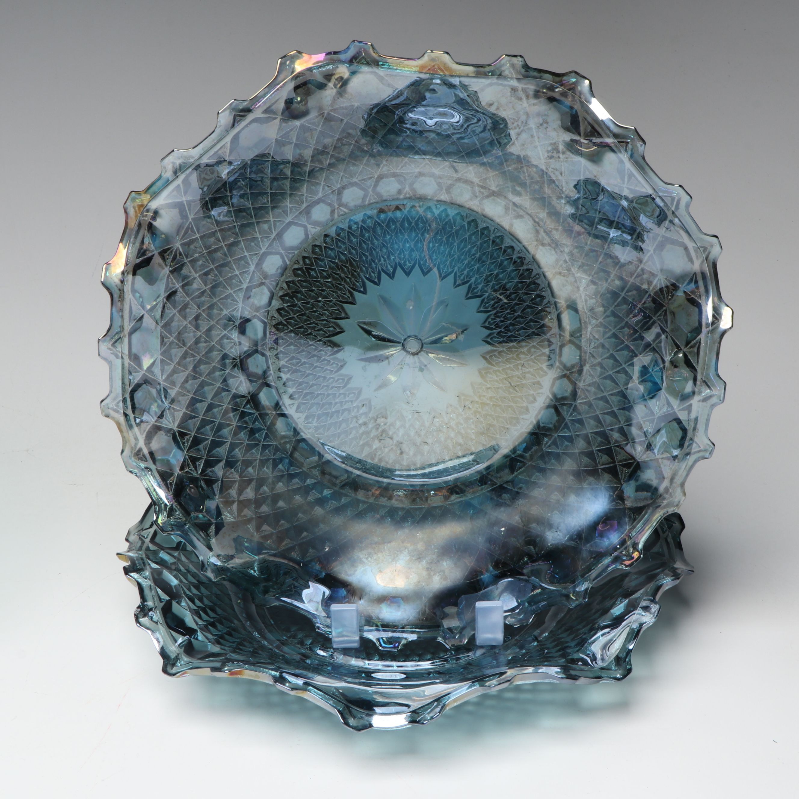 Indiana "Harvest Grape" Centerpiece with Other Carnival and Depression Glass