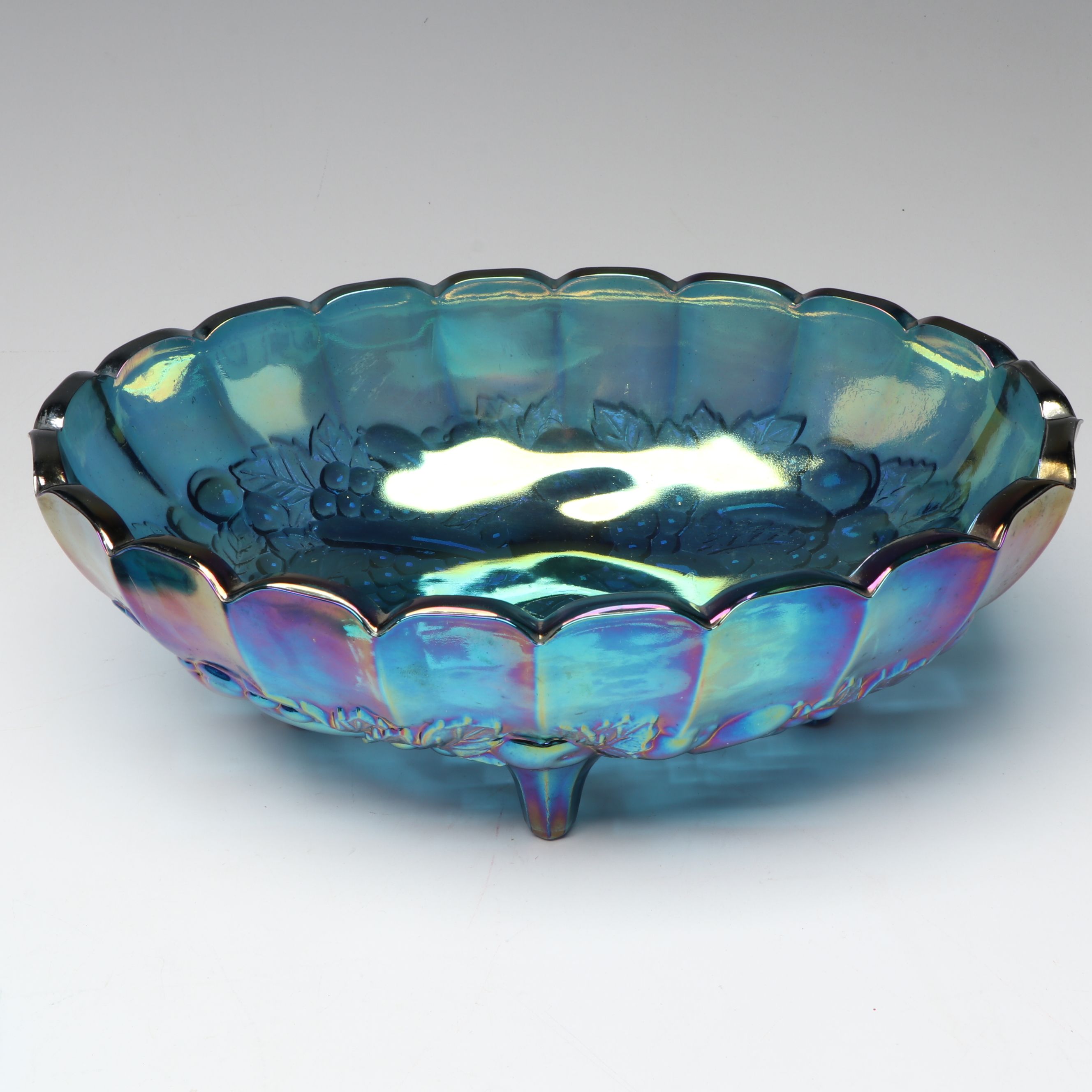 Indiana "Harvest Grape" Centerpiece with Other Carnival and Depression Glass