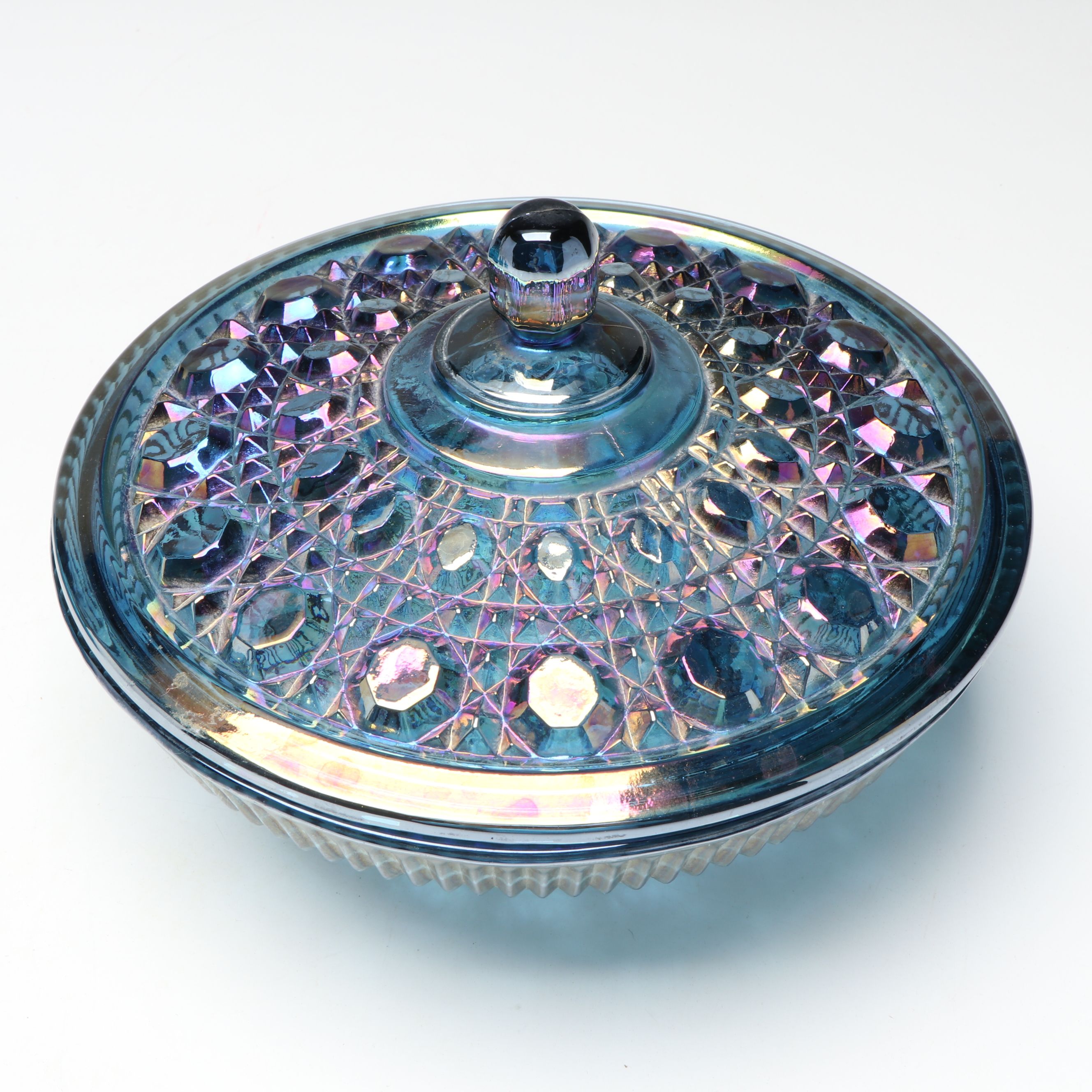 Indiana "Harvest Grape" Centerpiece with Other Carnival and Depression Glass