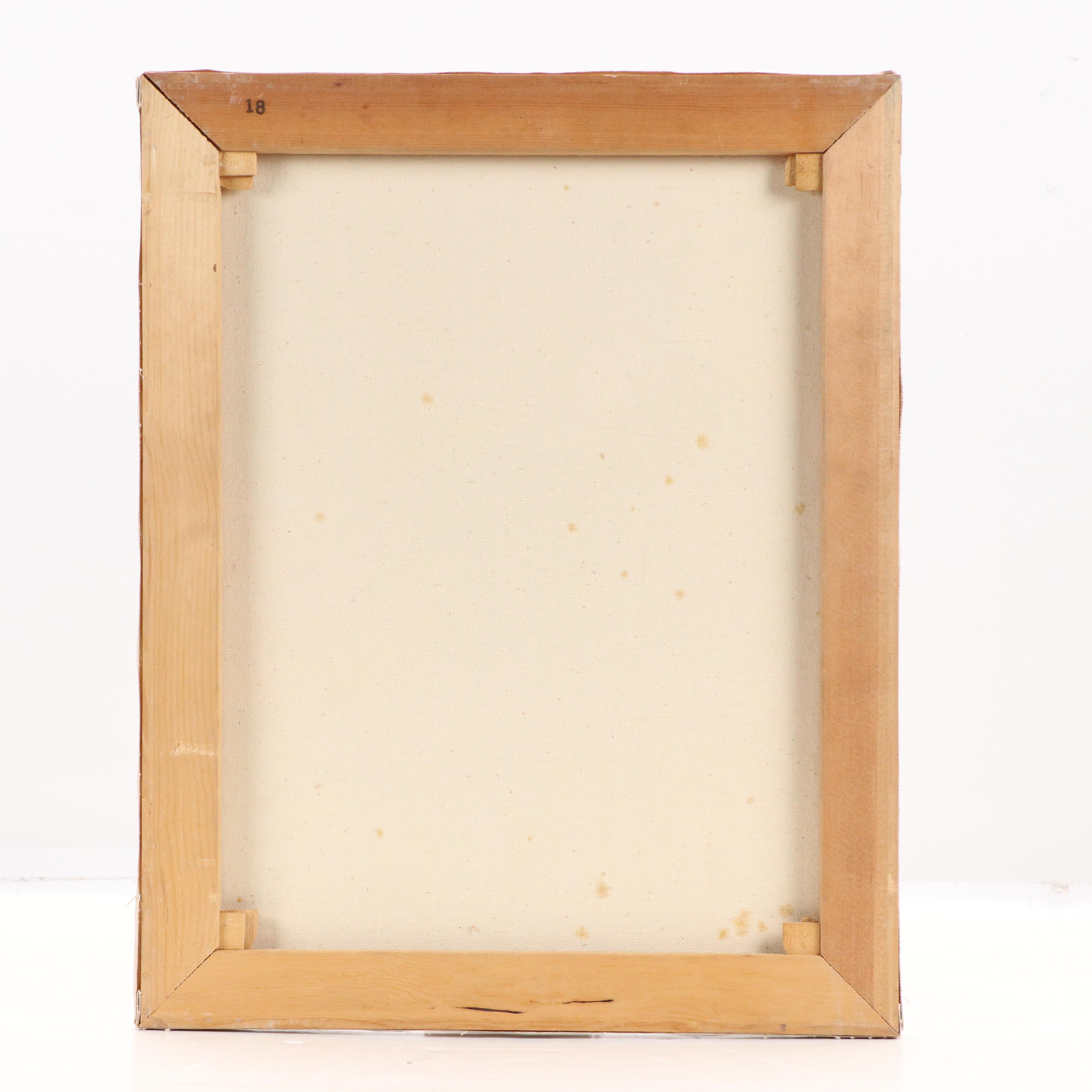 Portrait Oil Painting of Businessman in Study, Mid to Late 20th Century