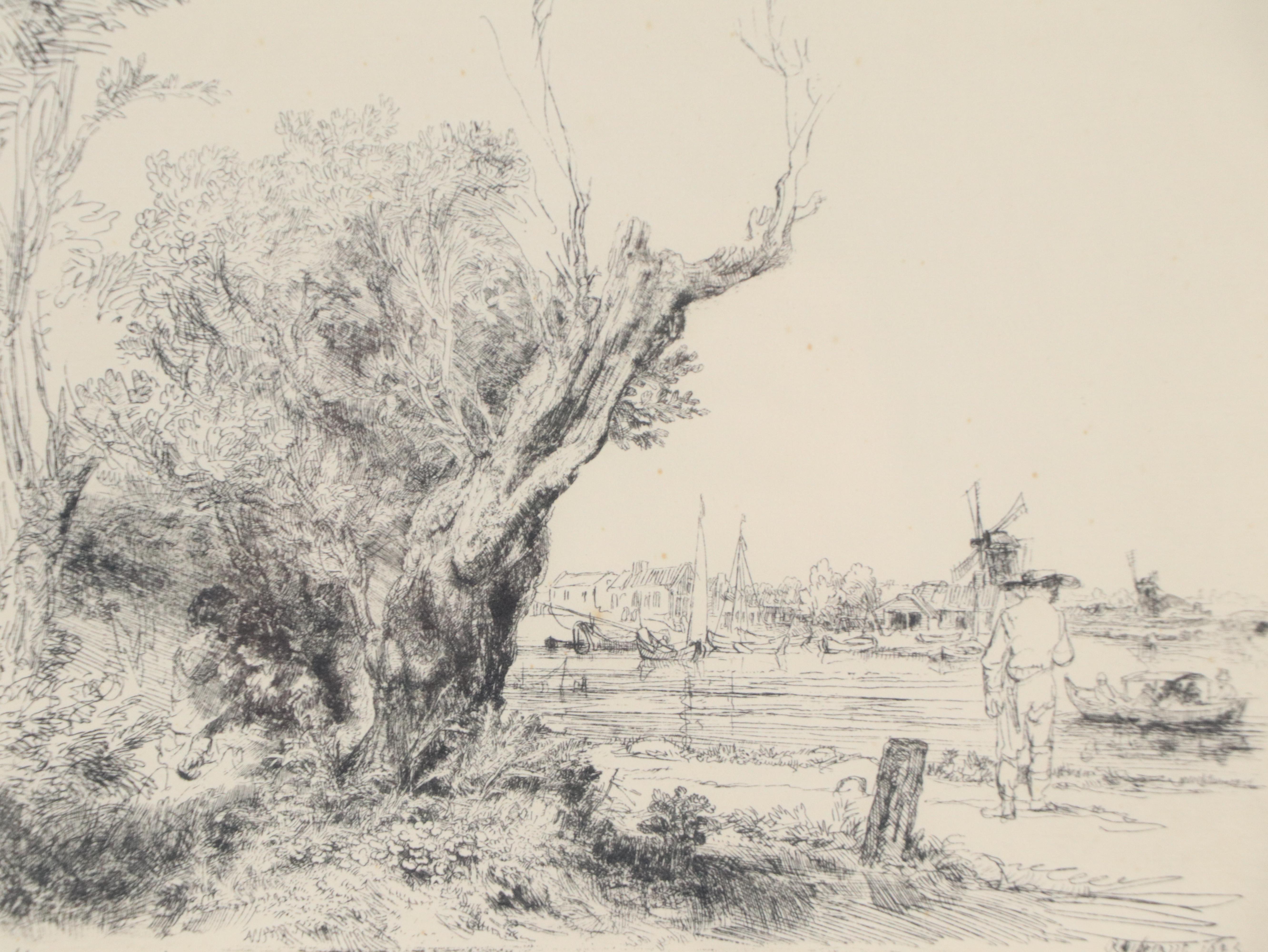 Etching with Drypoint After Rembrandt "The Omval"