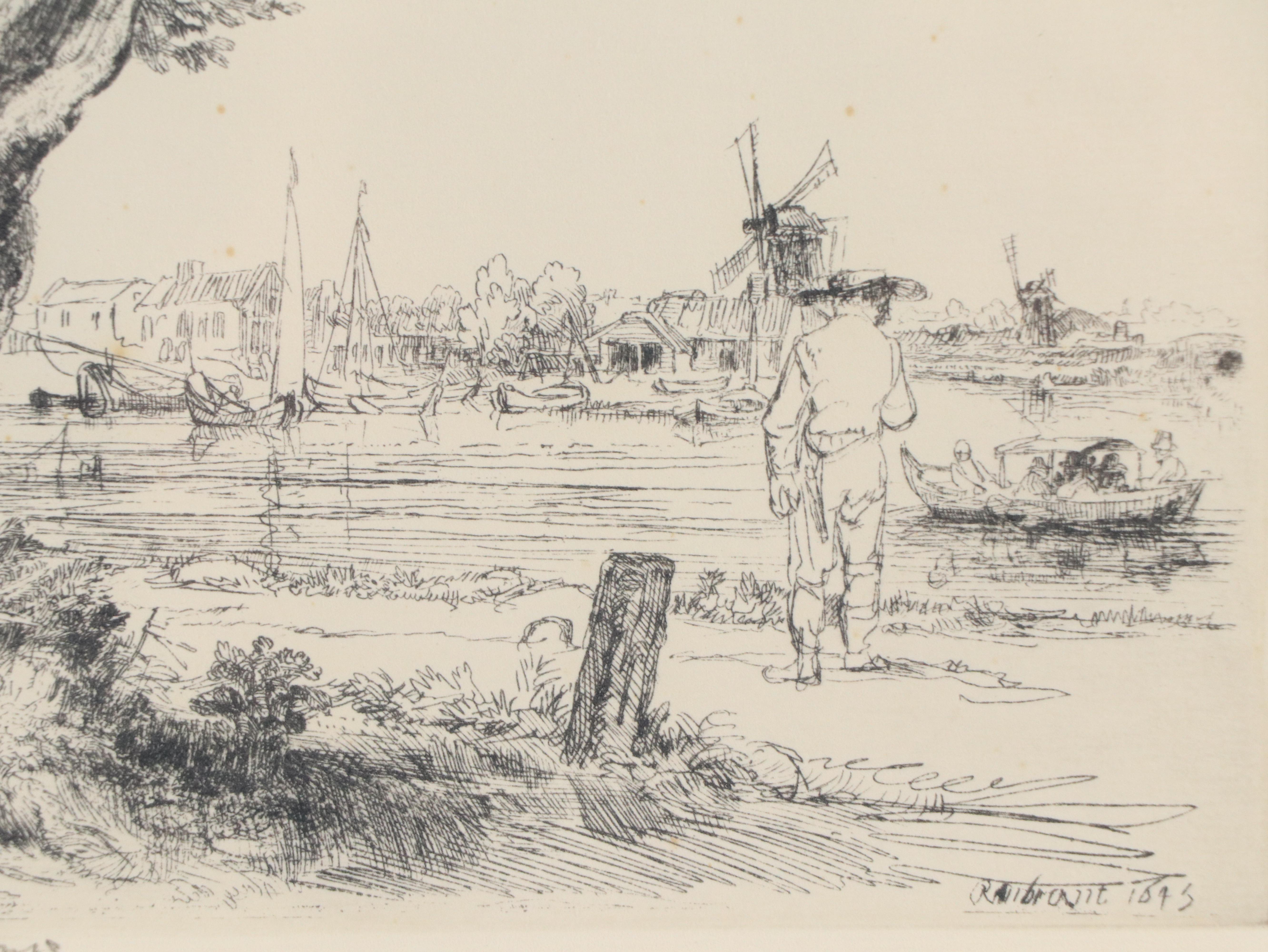 Etching with Drypoint After Rembrandt "The Omval"