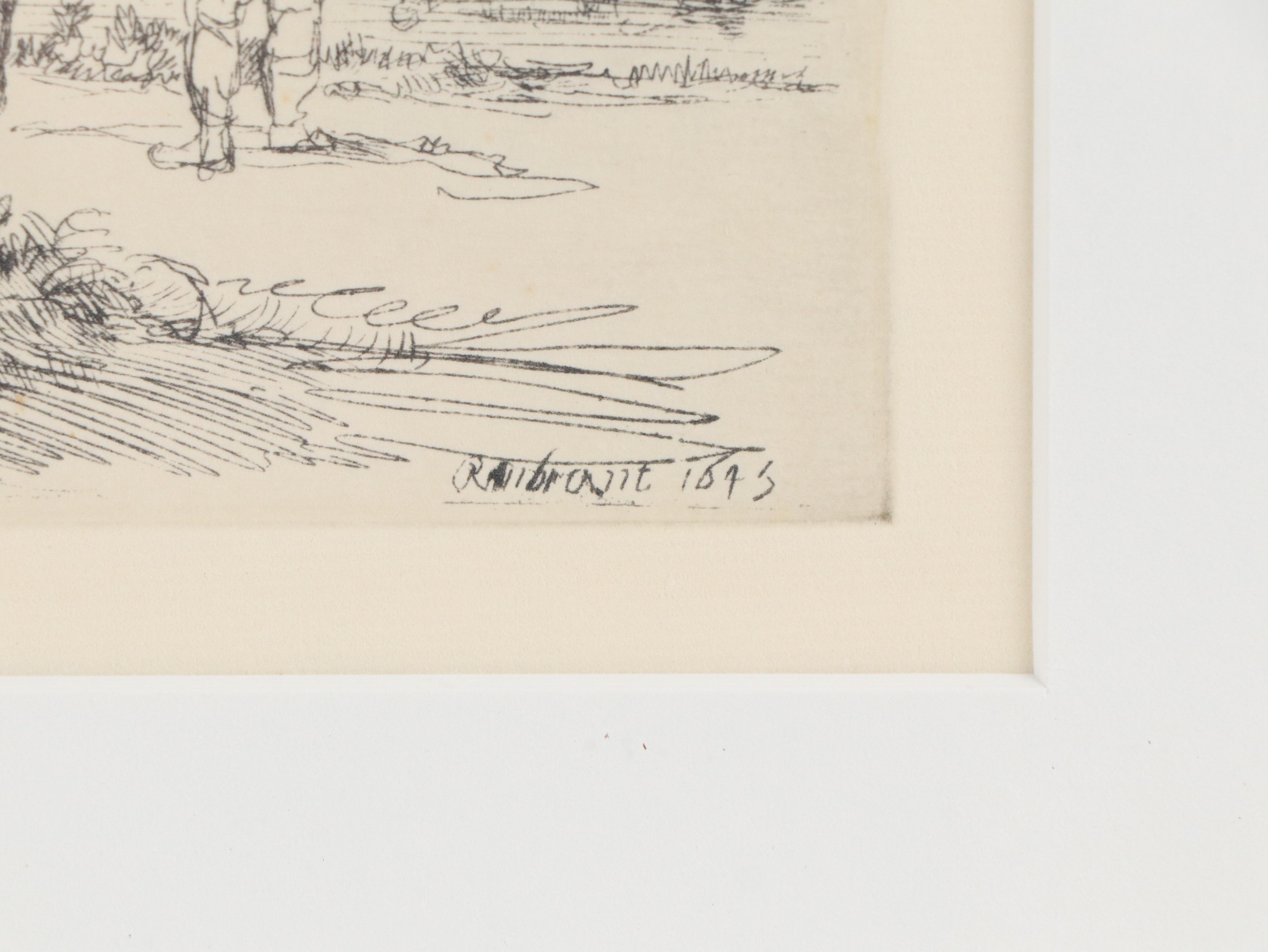 Etching with Drypoint After Rembrandt "The Omval"