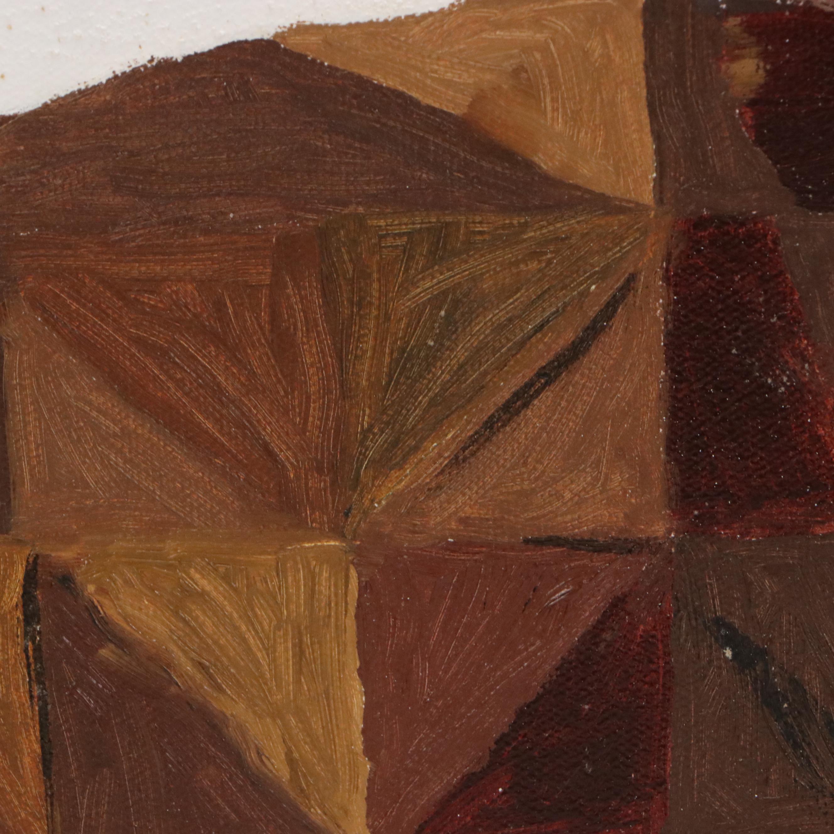 After Àlvar Suñol Munoz-Ramos Acrylic Painting "Perspectiva Con Imagen"